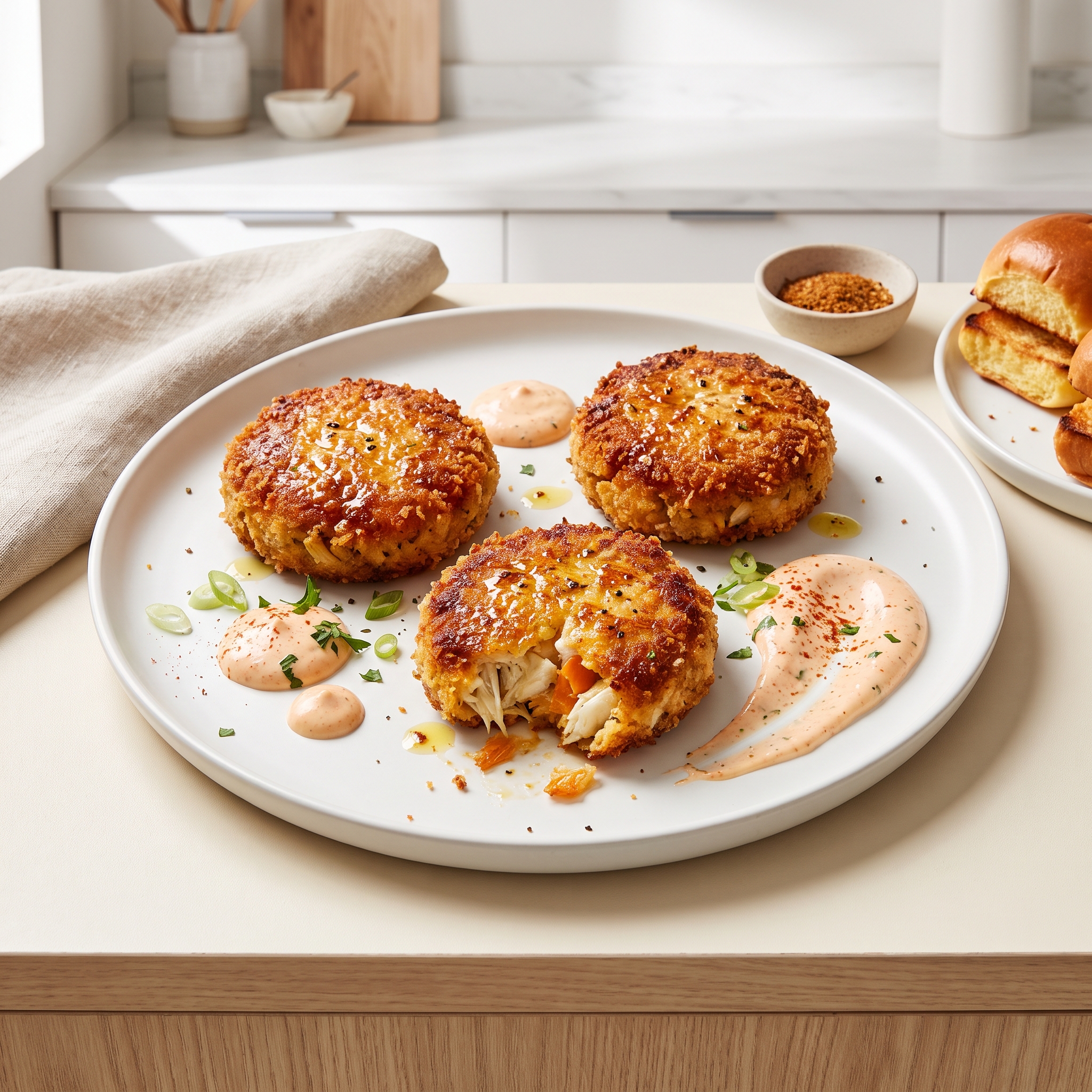 Cajun-Style Air-Fried Crab Cake Sliders