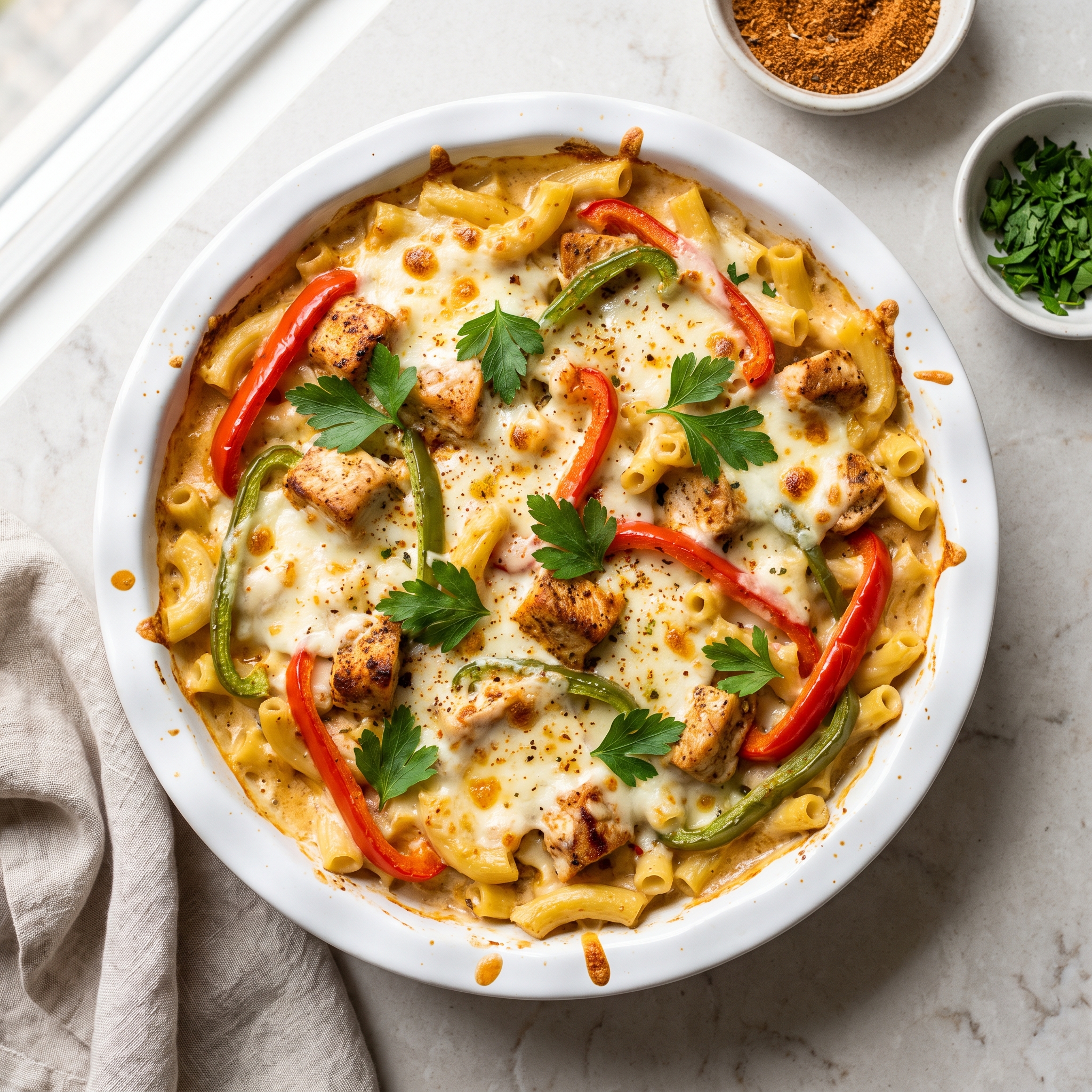 Cajun Chicken Alfredo Baked Ziti