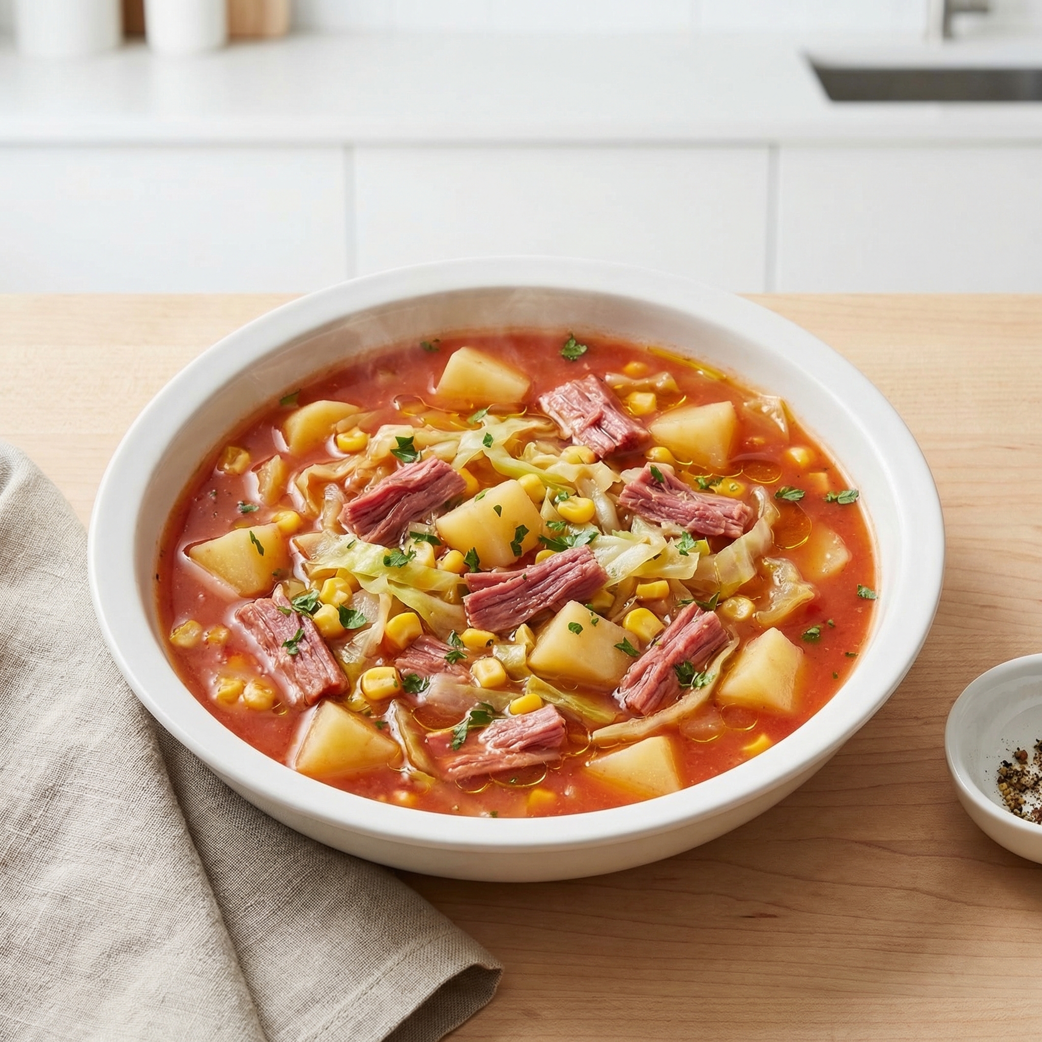 Grandma's Hearty Corned Beef and Cabbage Soup