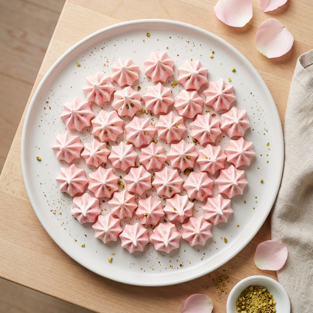 Cardamom Rose Meringues