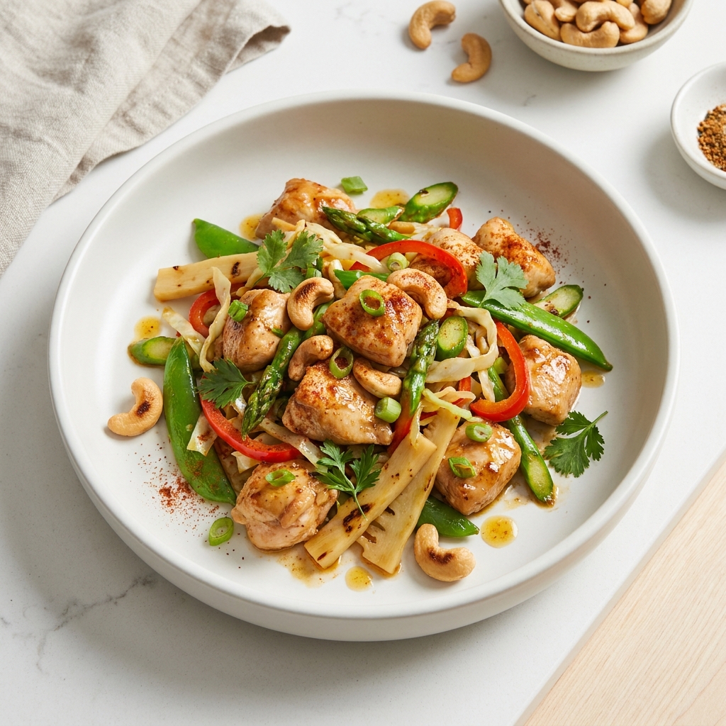 Cashew Chicken with Veggie Stir-Fry