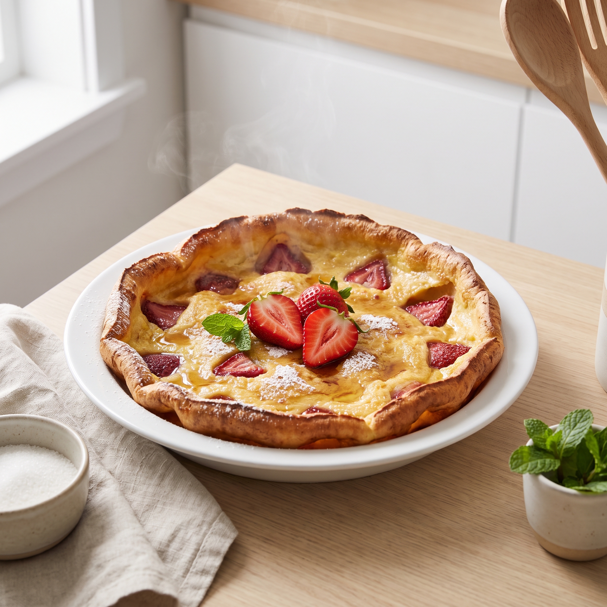 Cast-Iron Strawberry Pancake