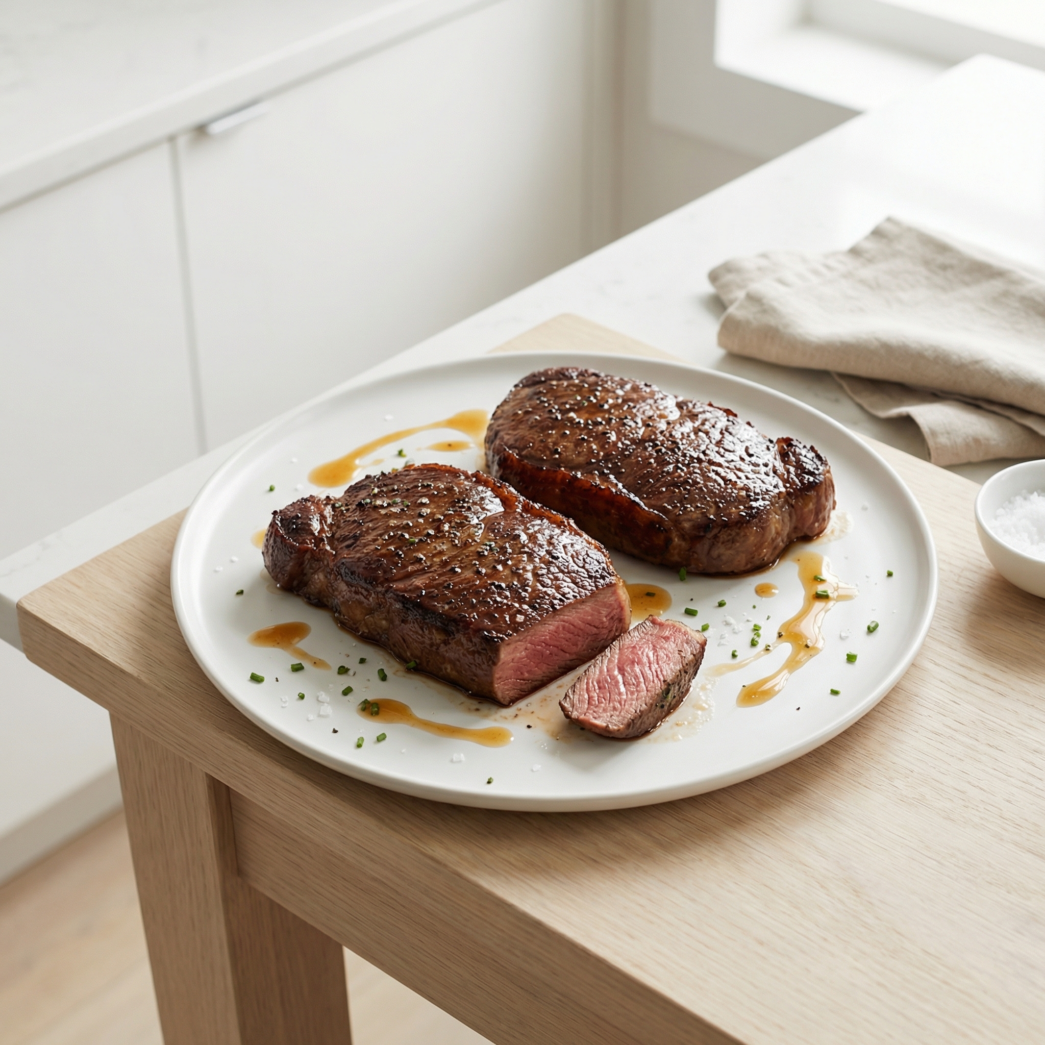 Cast Iron Pan-Seared Steak (Oven-Finished)