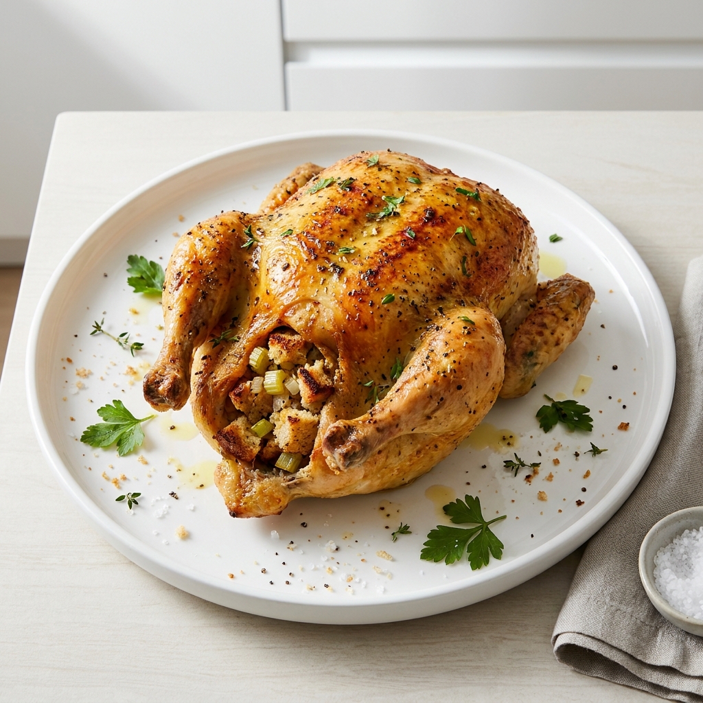 Celery Herb Stuffing and Savory Chicken
