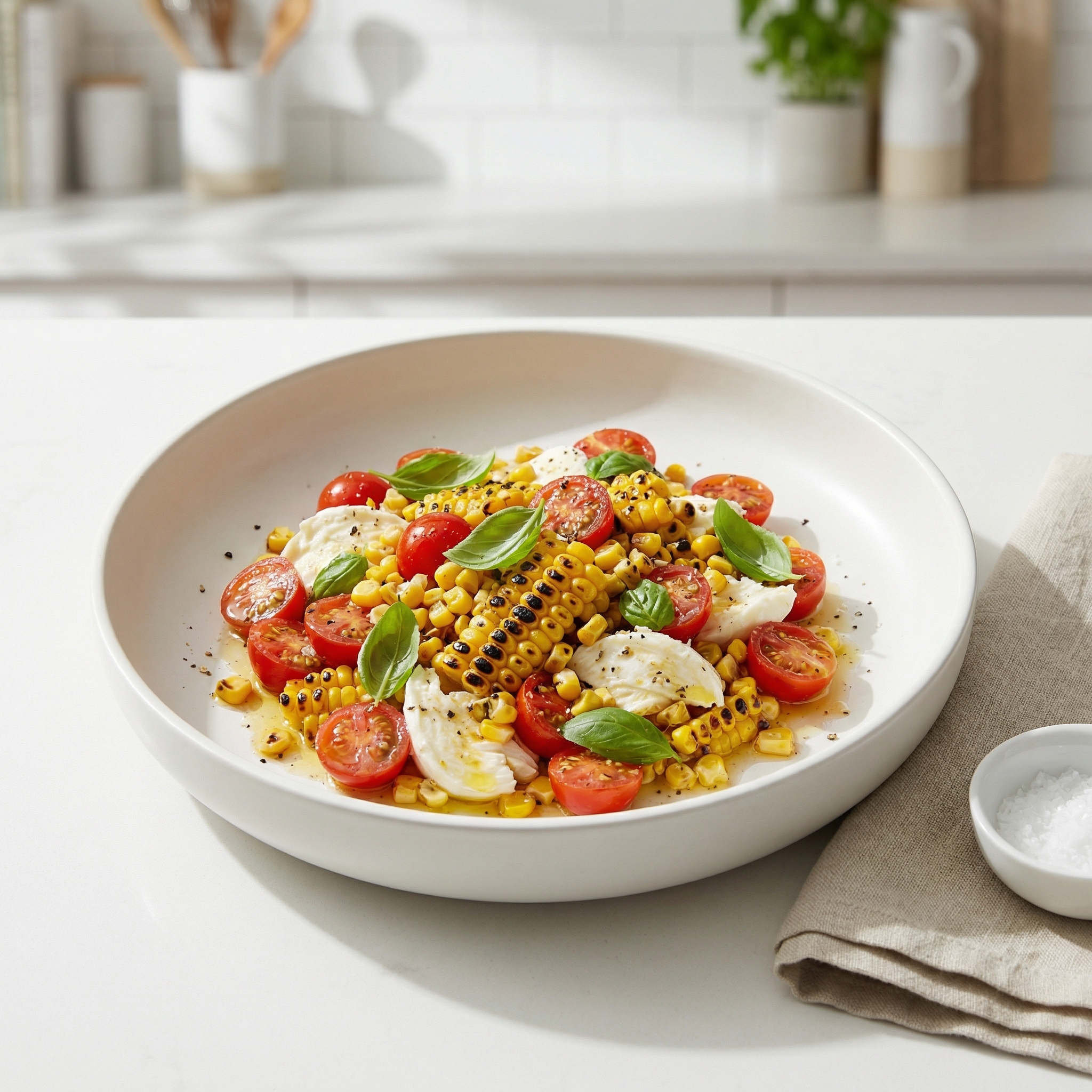Fresh Corn, Cherry Tomato, and Basil Salad