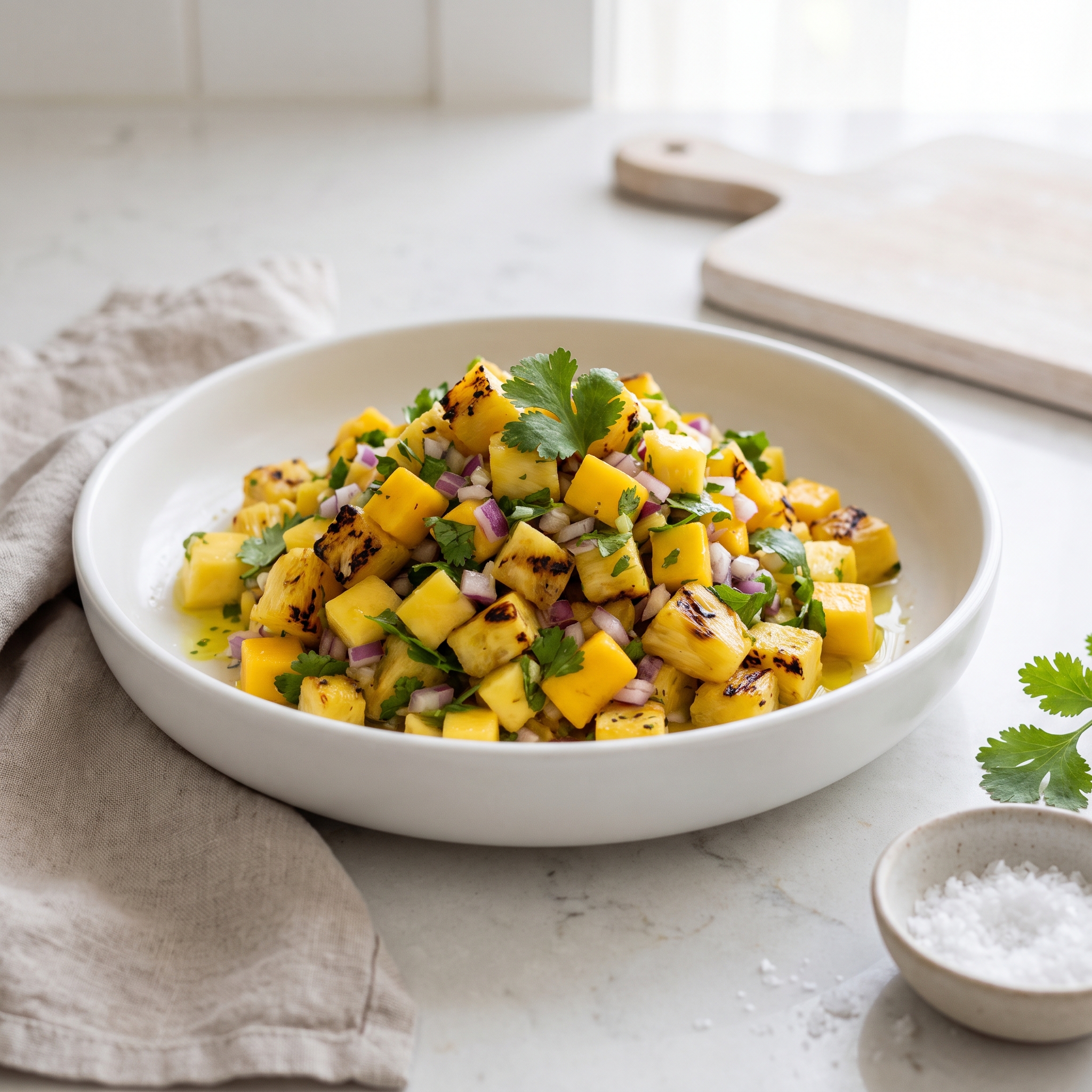 Charred Pineapple and Mango Salsa