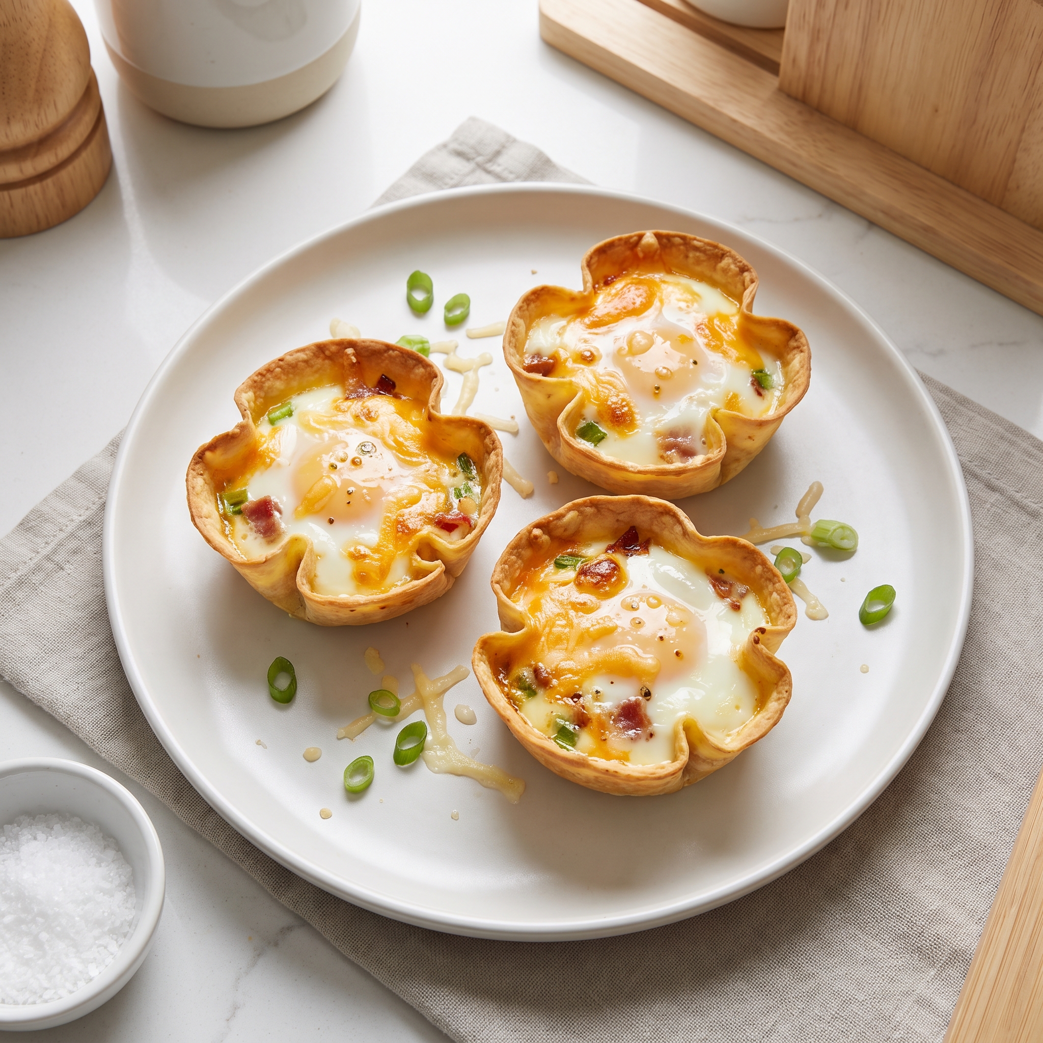 Cheddar Egg Tortilla Breakfast Cups