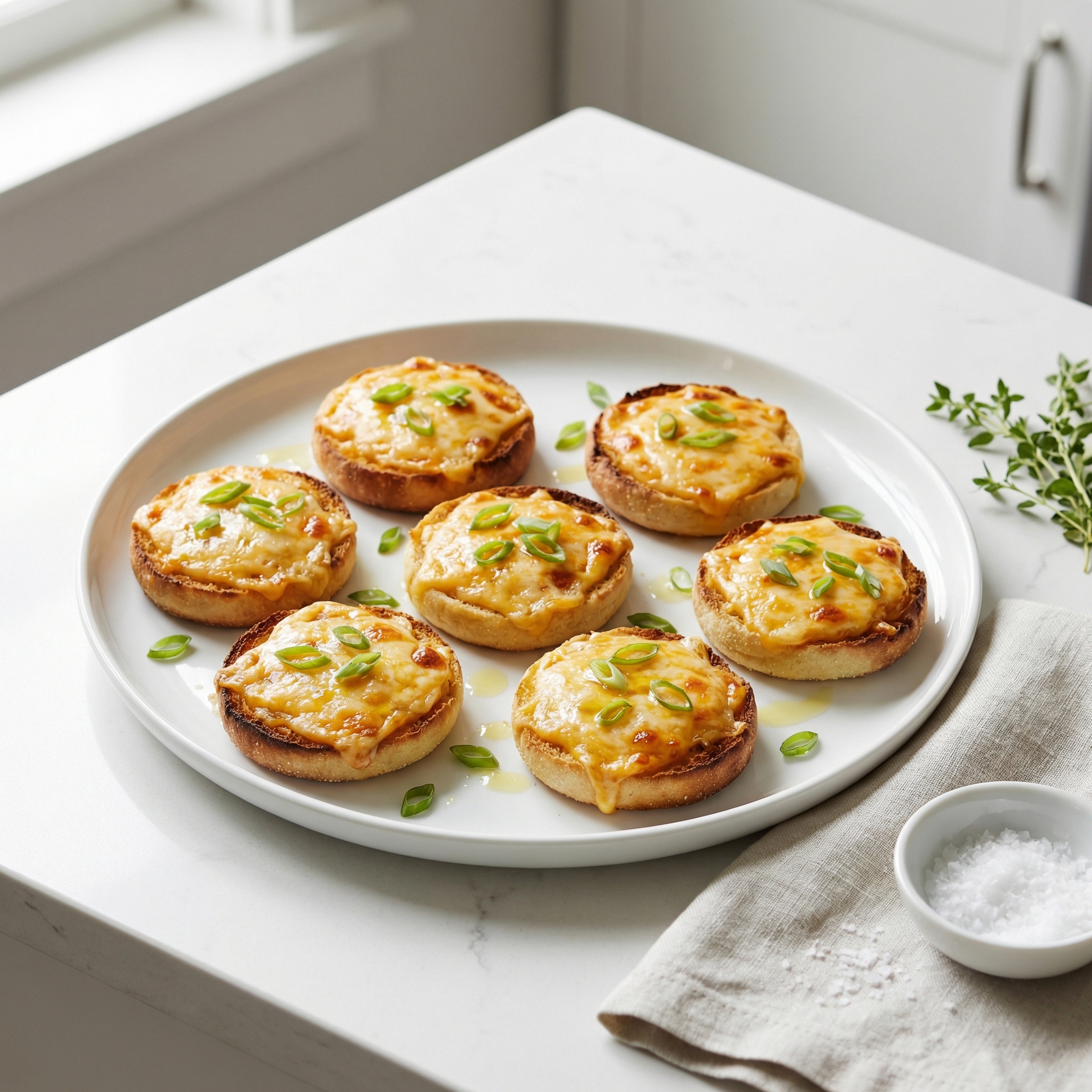 Cheddar–Onion English Muffin Bites