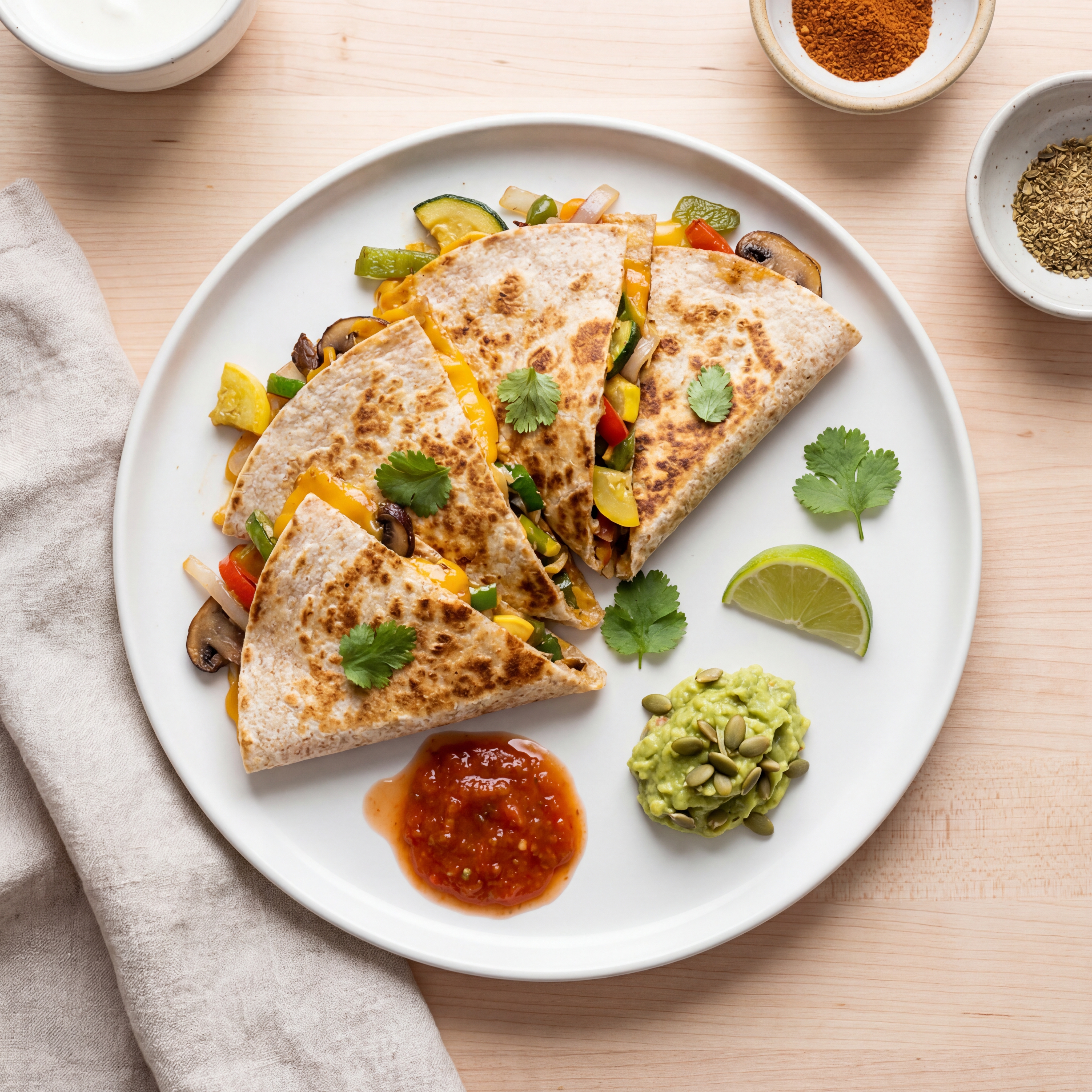 Farmer's Market Vegetarian Quesadillas