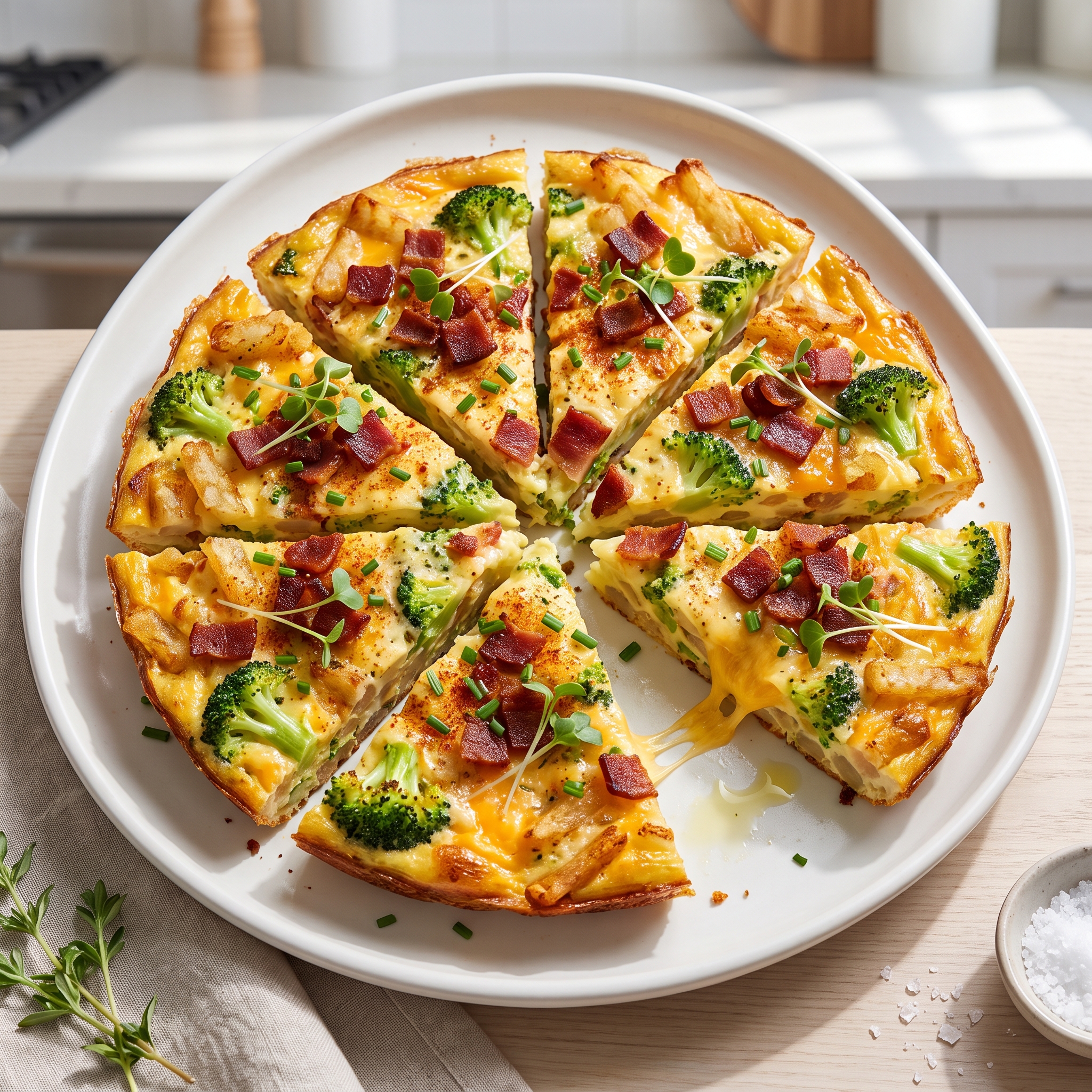 Cheddar and Broccoli Breakfast Frittata