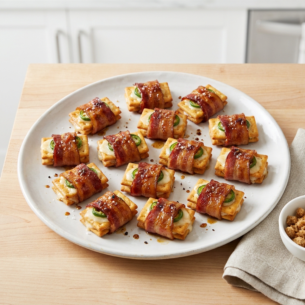 Cheesy Bacon-Wrapped Jalapeño Crackers