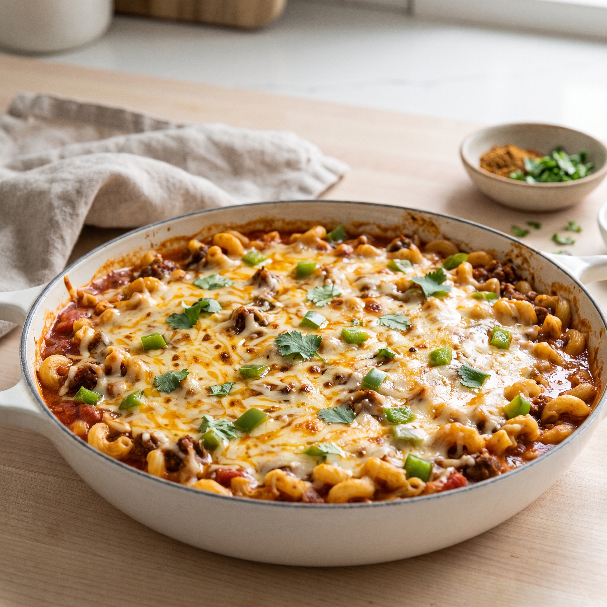 Cheesy Chili Macaroni Bake