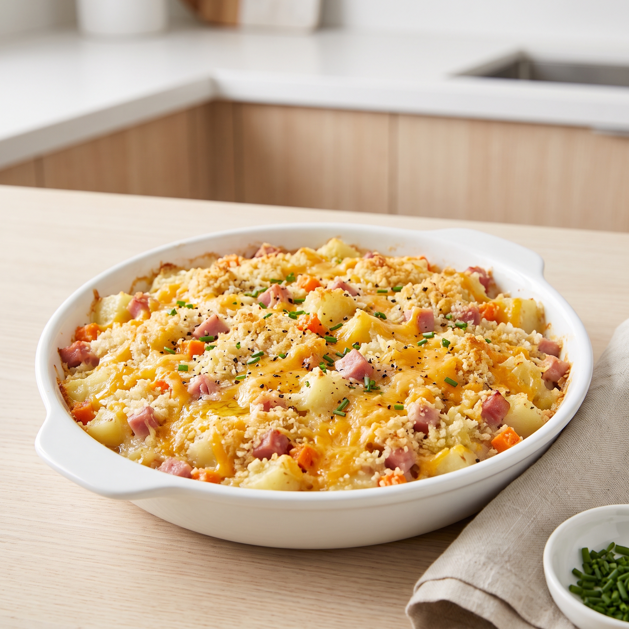 Cheesy Ham and Potato Bake