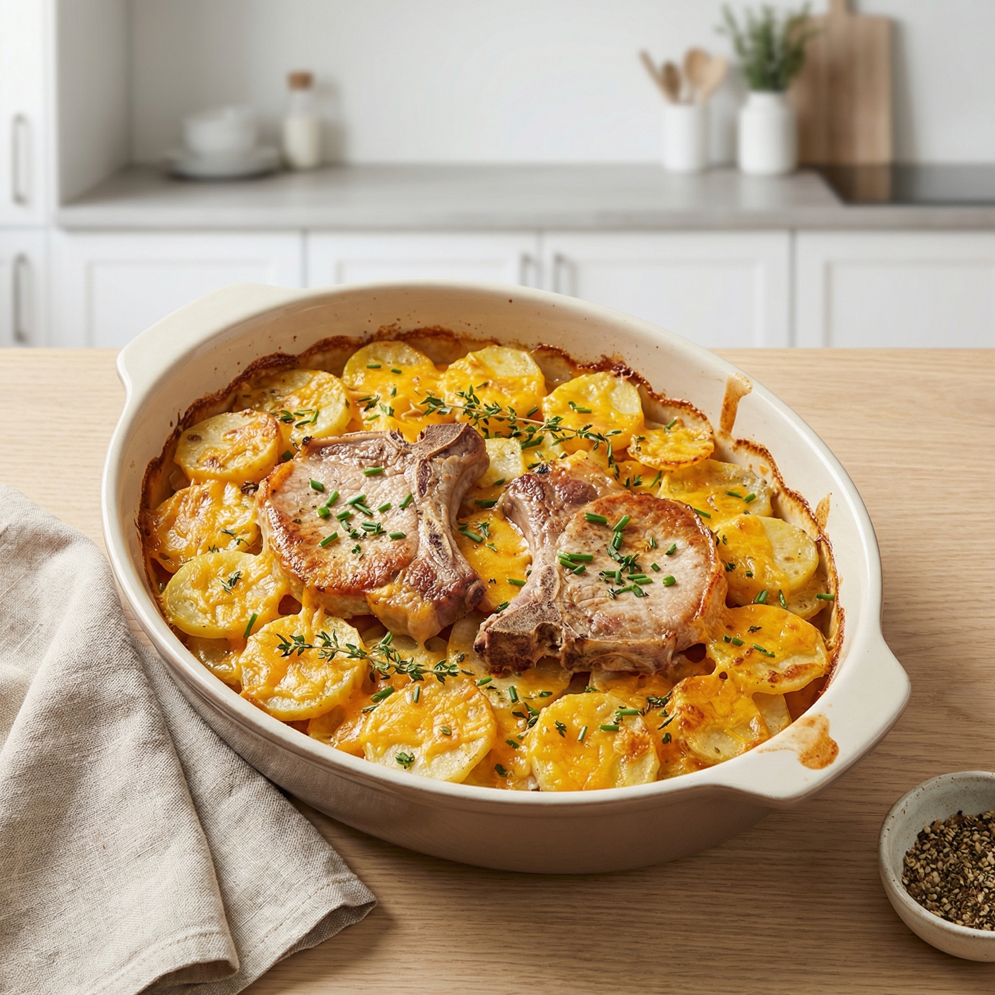 Scalloped Potatoes and Pork Chops