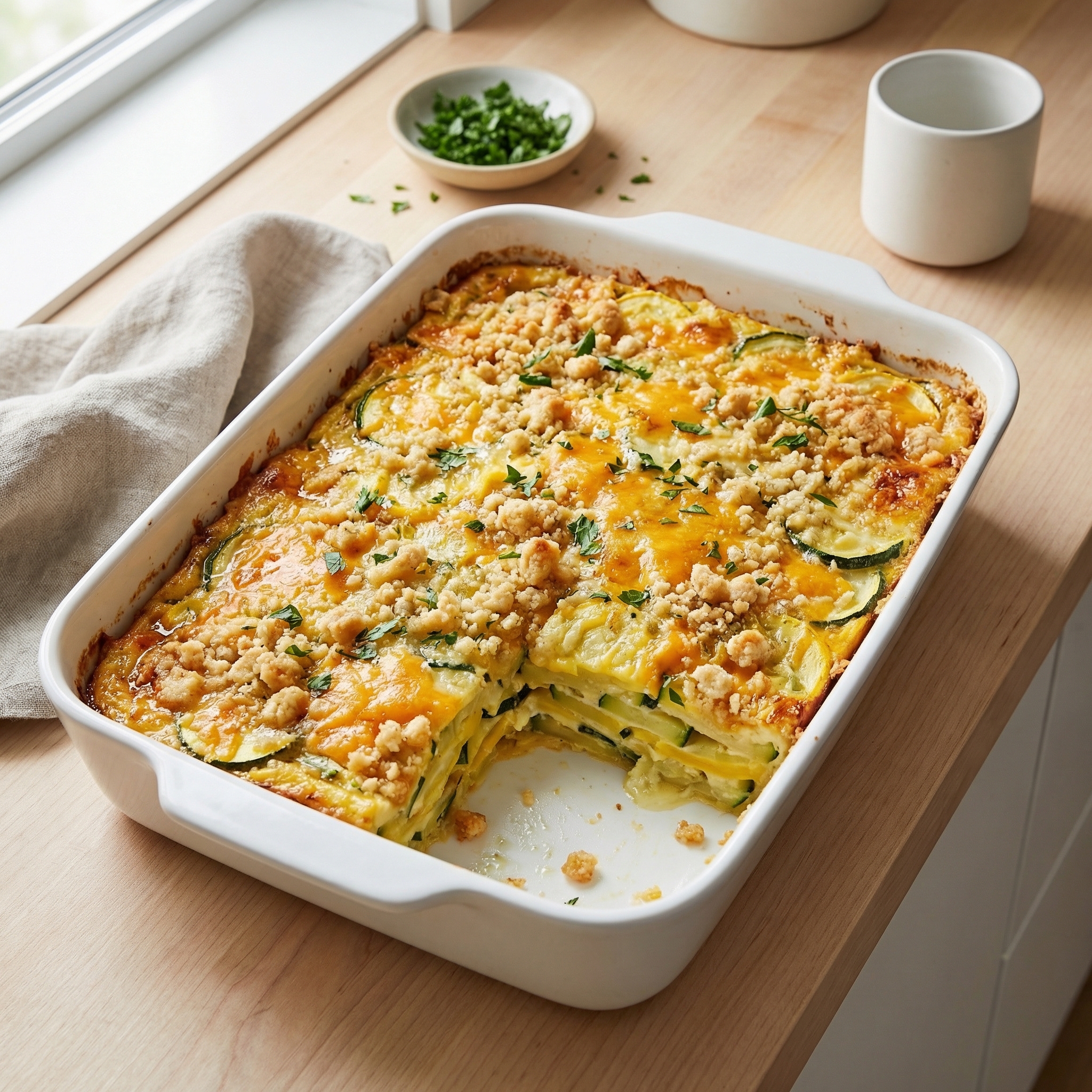 Cheesy Zucchini and Yellow Squash Bake