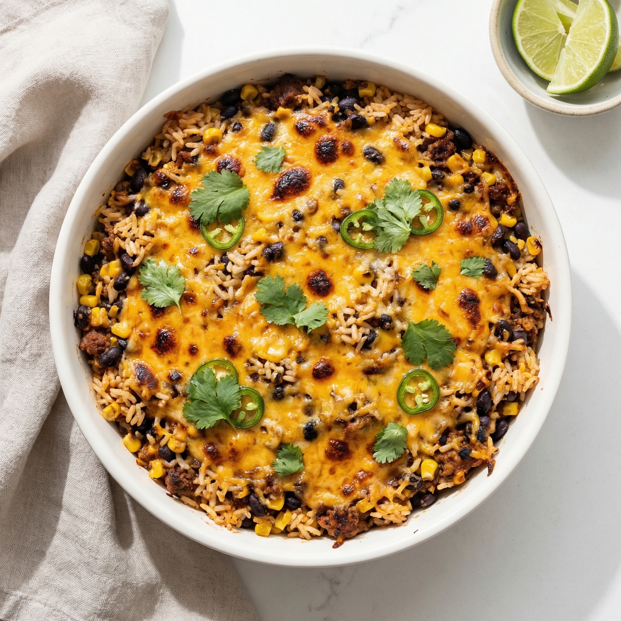 Pantry Tex-Mex Beef and Rice Bake