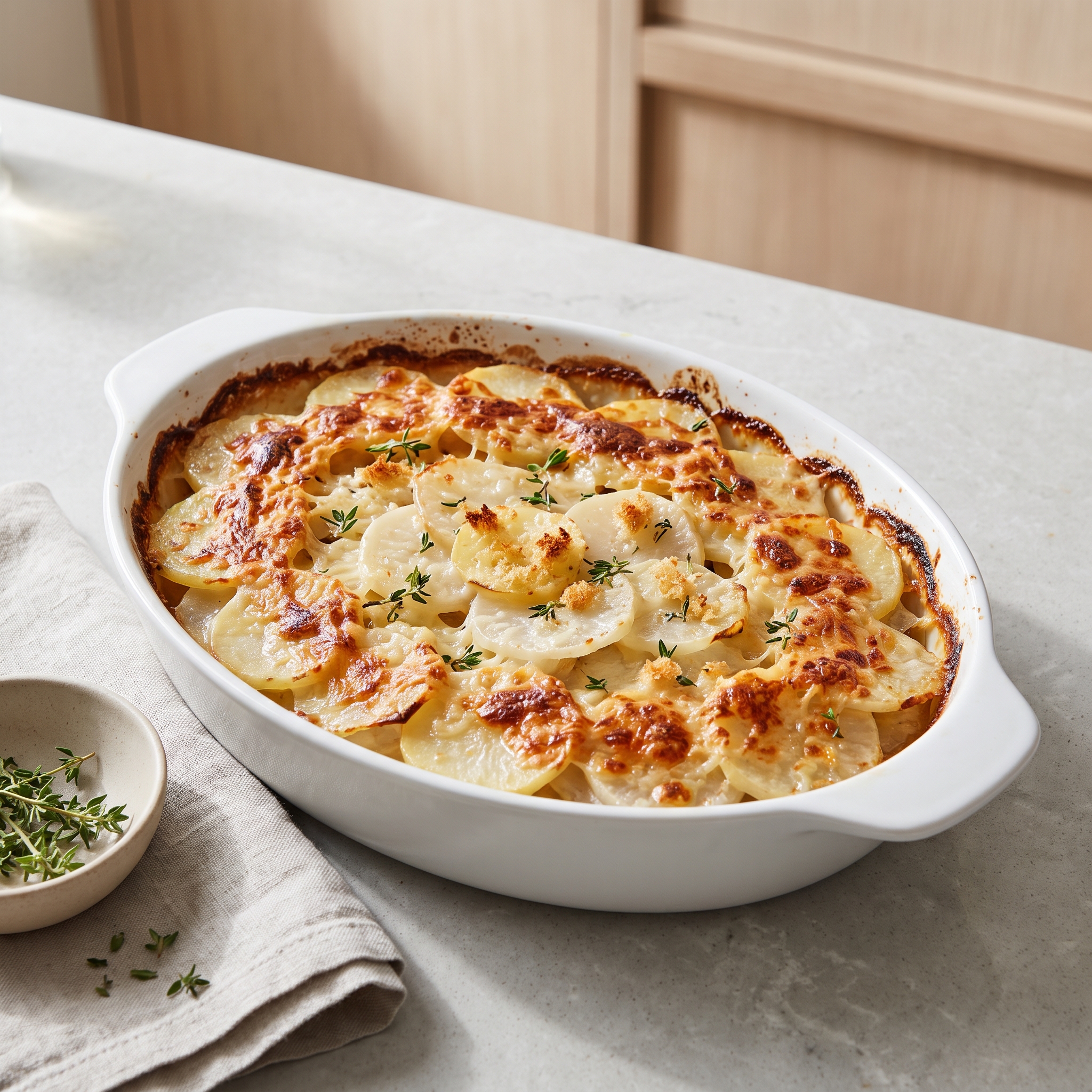 Cheesy Turnip and Potato Gratin