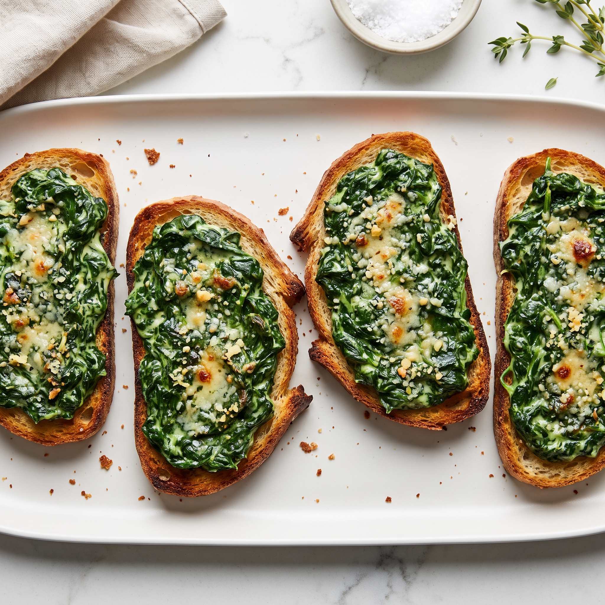 Chef John’s Creamed Spinach Toast Bites