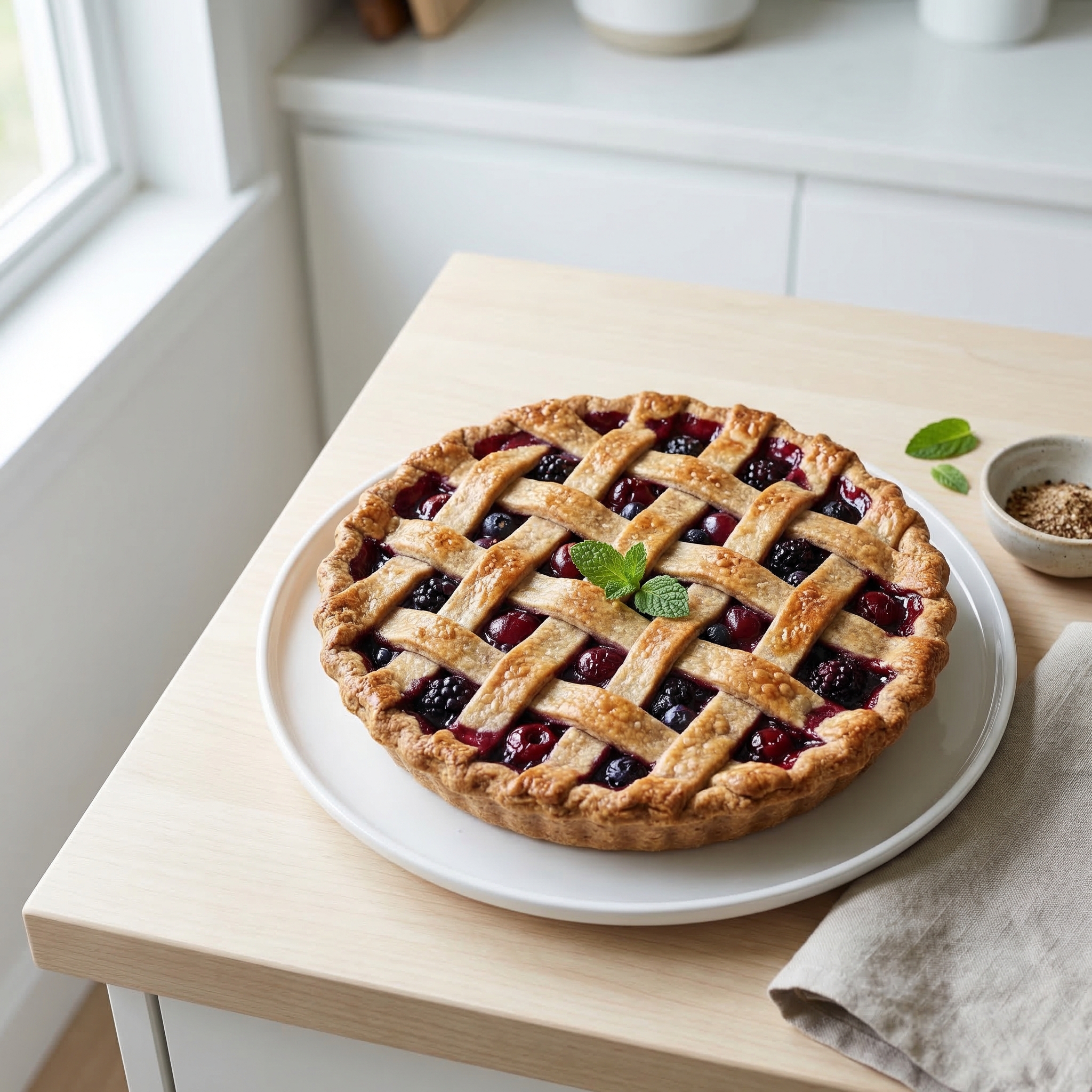 Cherry Berry Pie with Whole Wheat Pie Crust
