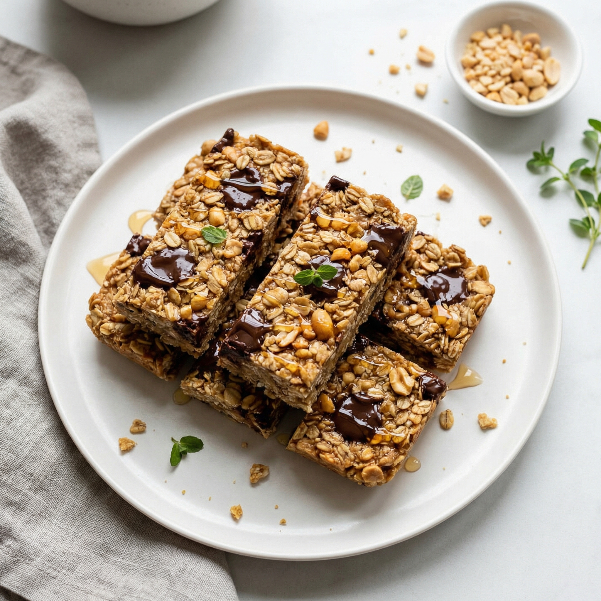 Soft Chocolate Chip Peanut Butter Granola Bars