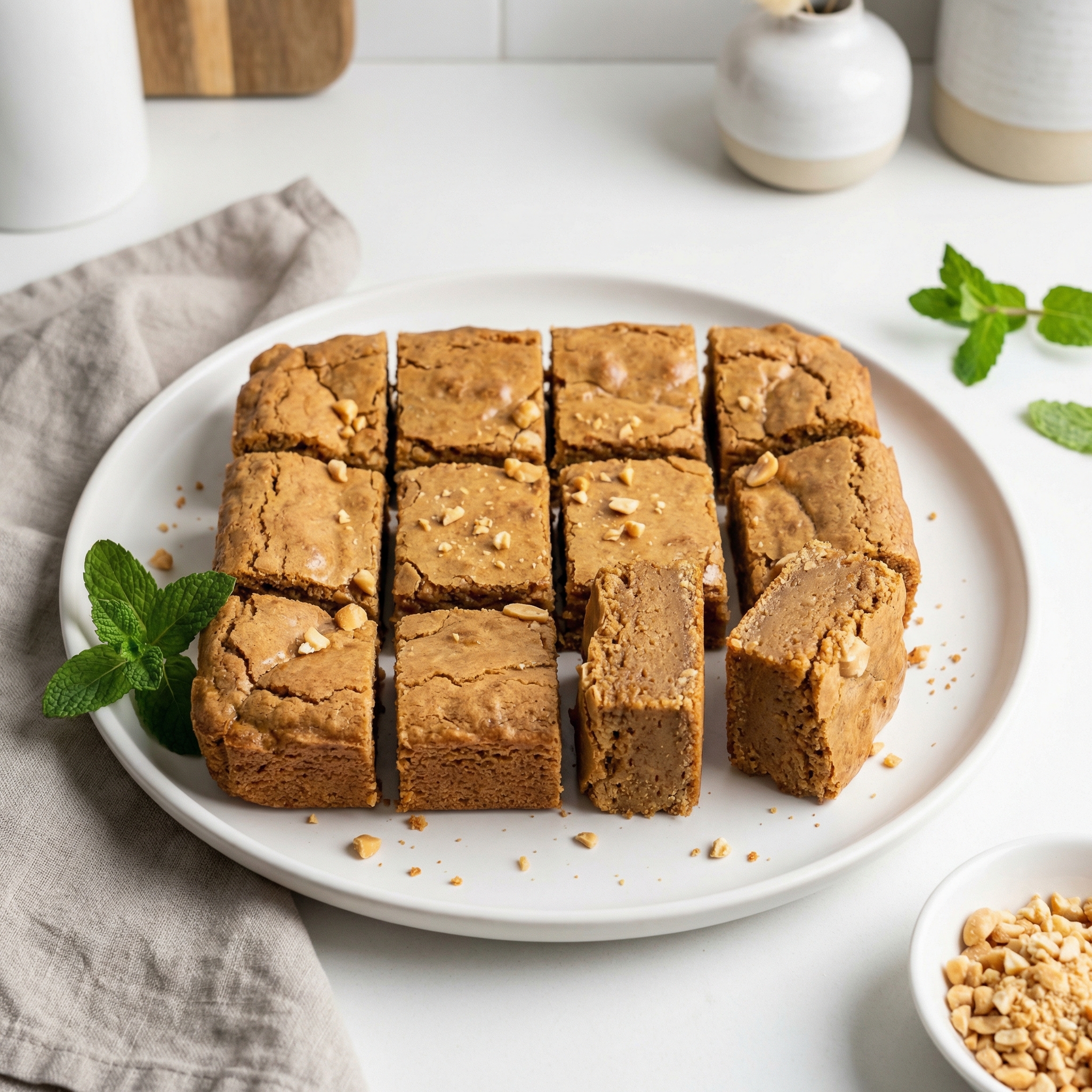 Chewy Whole Wheat Peanut Butter Brownies