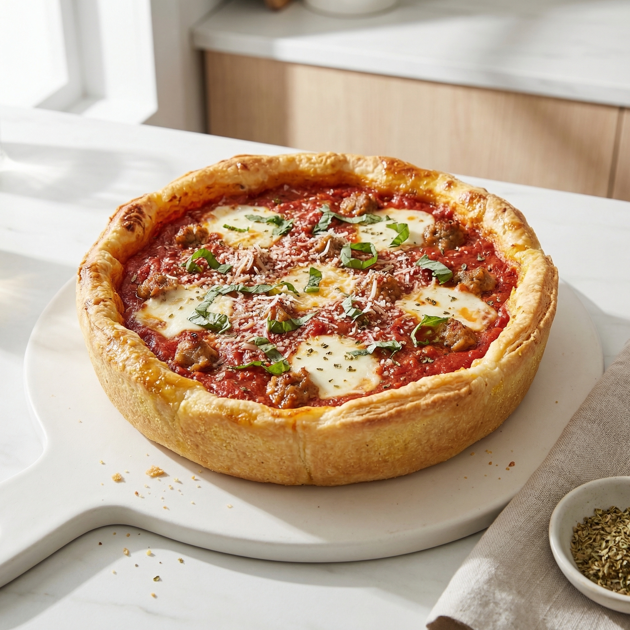 Chicago Deep-Dish Pizza