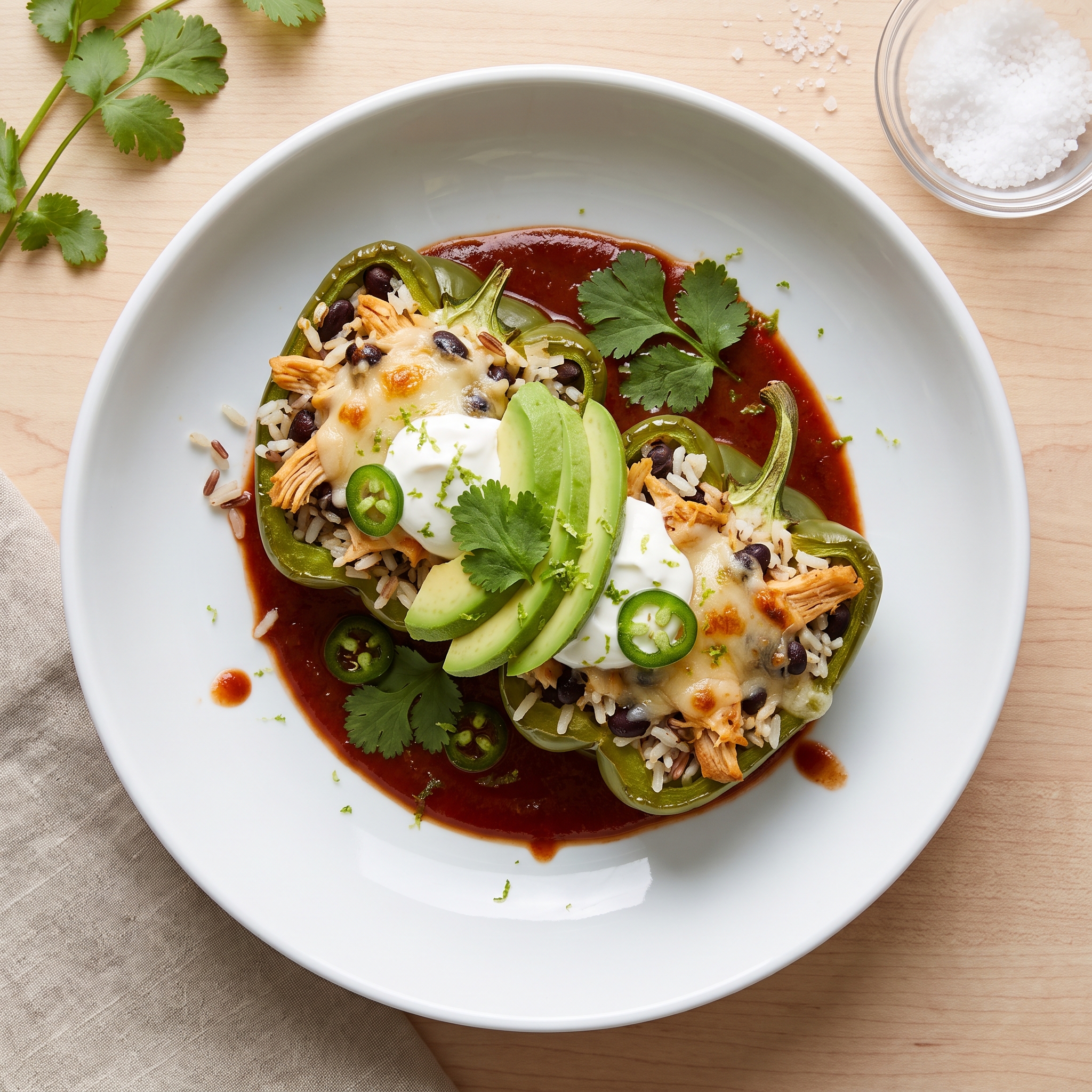 Chicken-Filled Peppers, Mexican Inspired