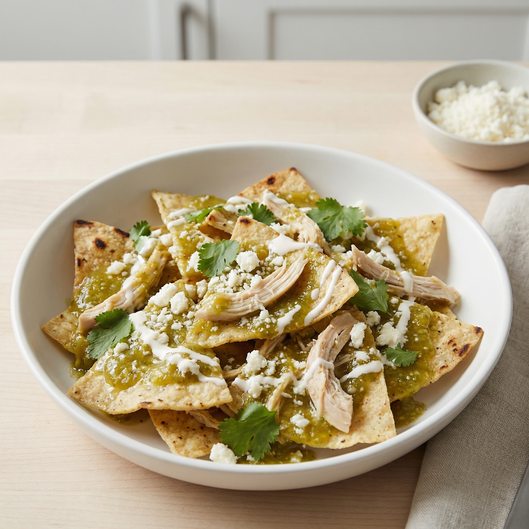 Chicken Chilaquiles with Green Salsa