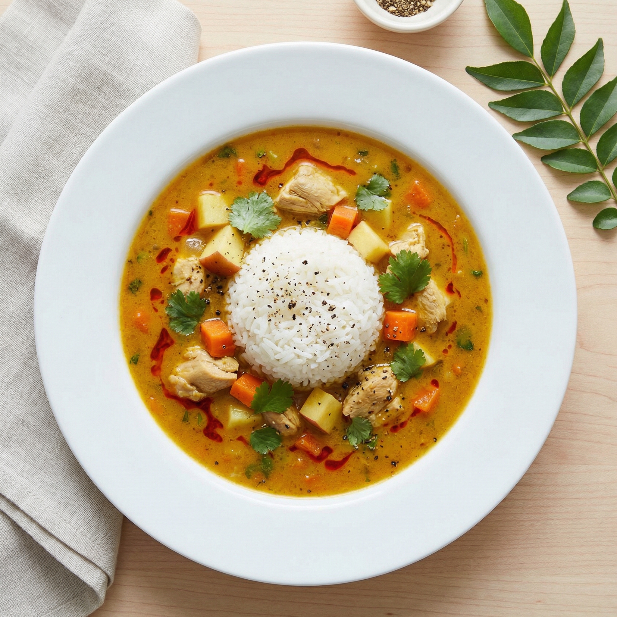 Mulligatawny Soup with Chicken and Rice