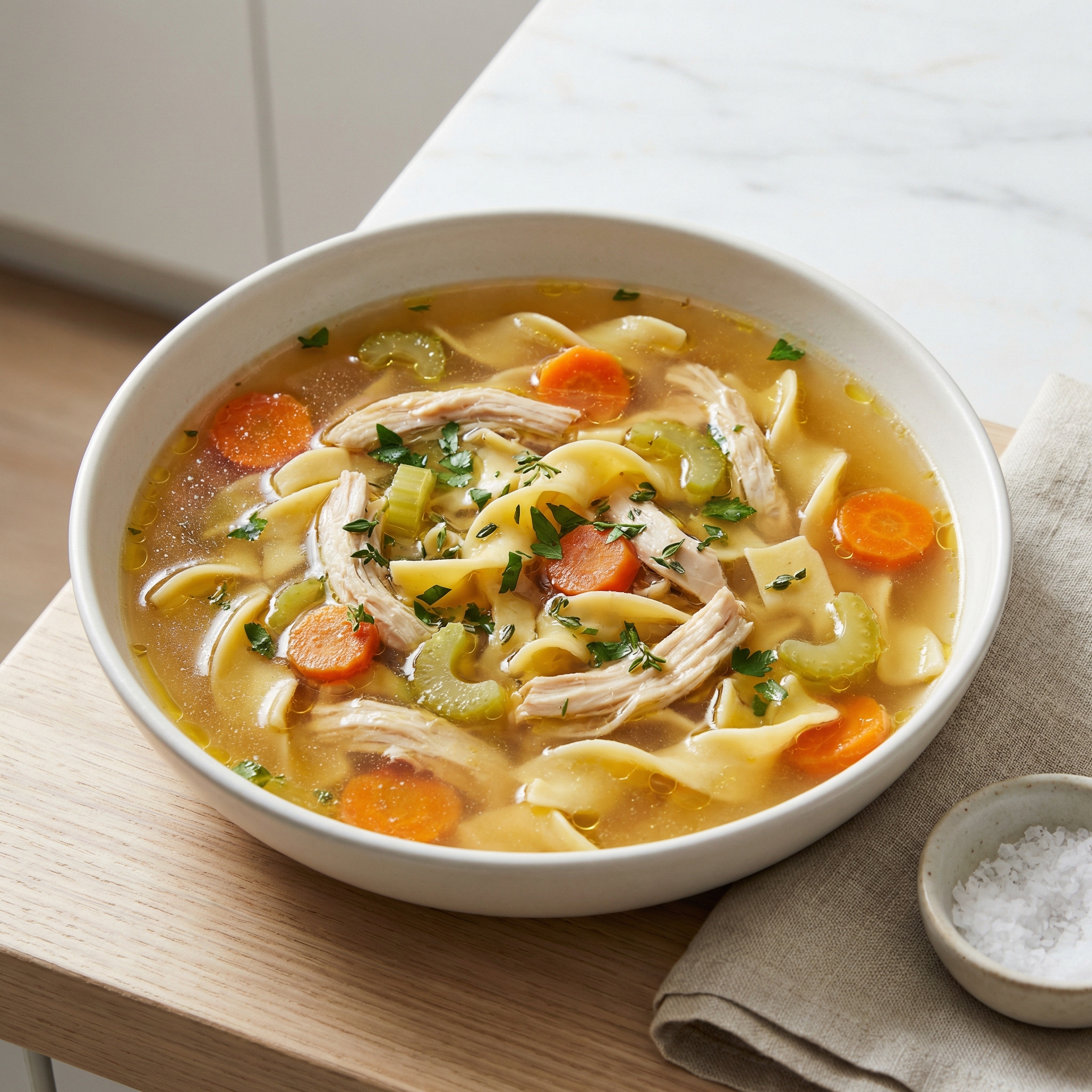 Chicken Noodle Soup with Carrots and Celery