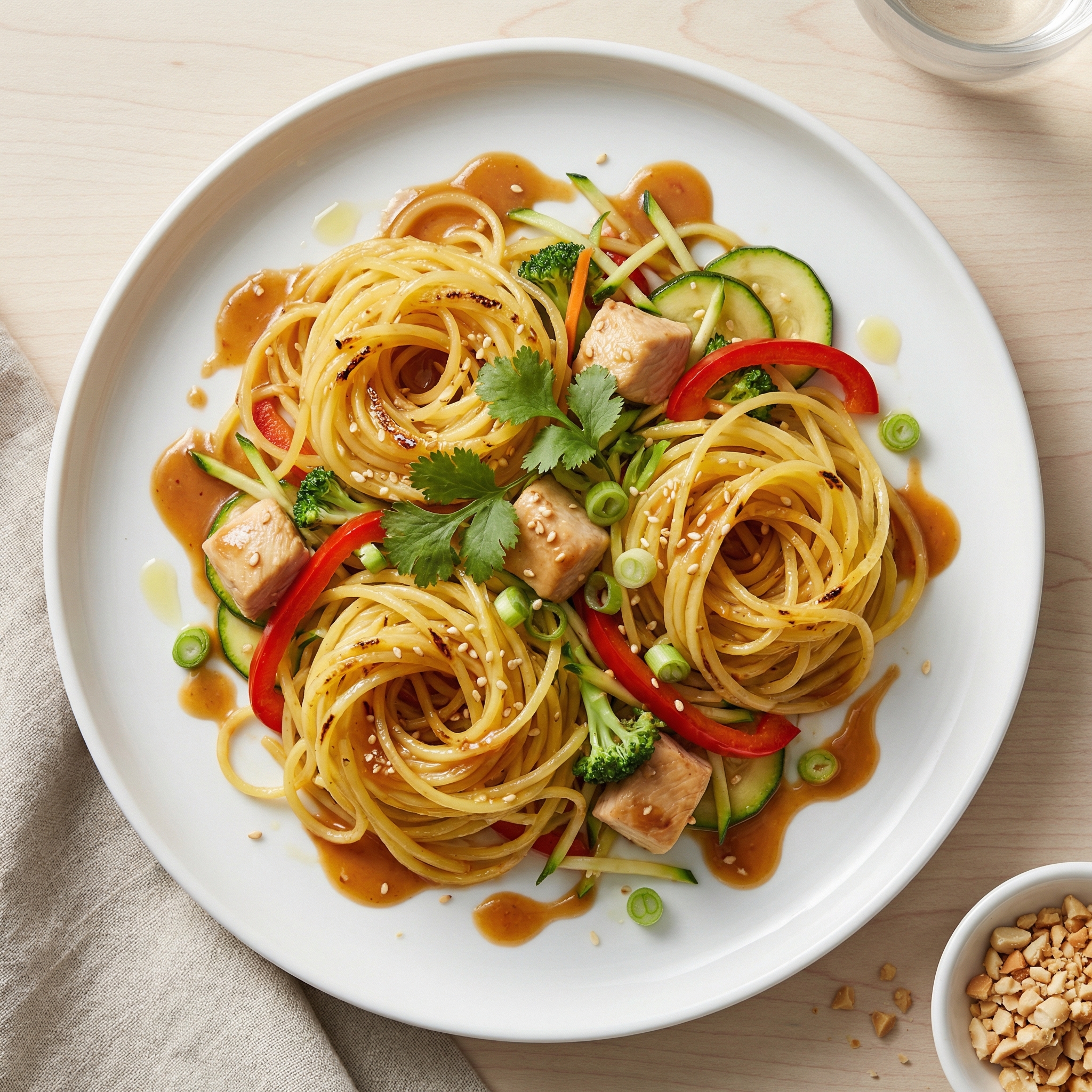Pad Thai-Style Spaghetti Squash with Chicken