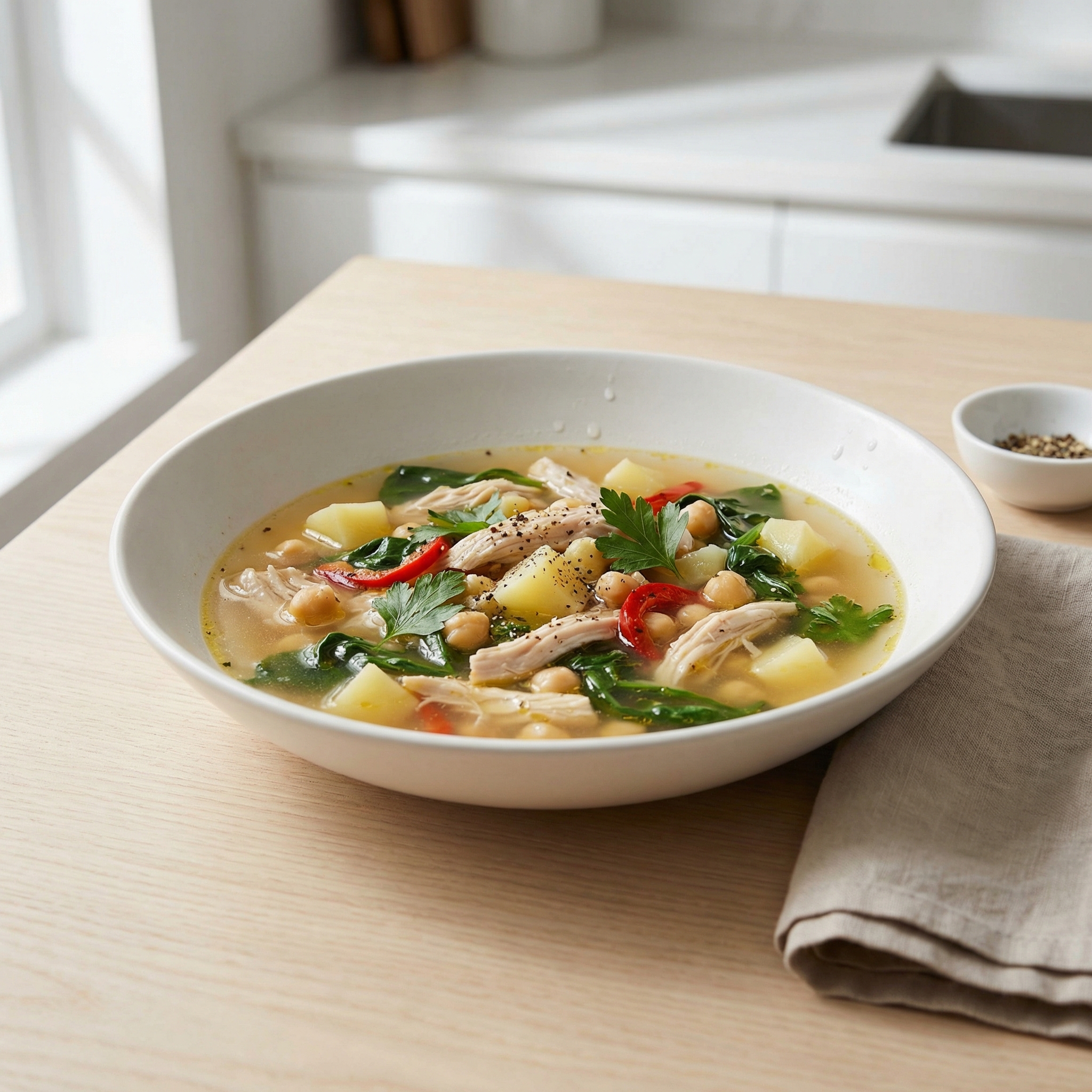 Chicken, Spinach, and Potato Soup