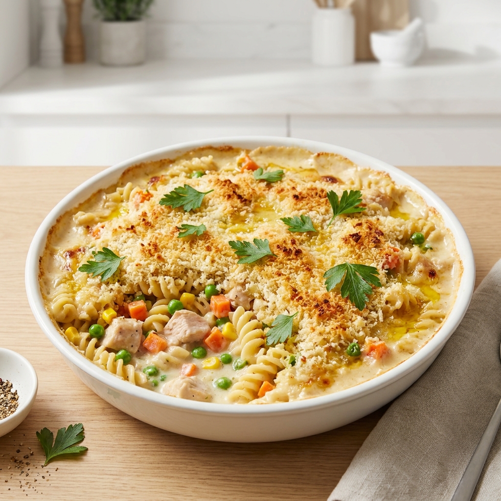 Chicken and Pasta Casserole with Mixed Vegetables
