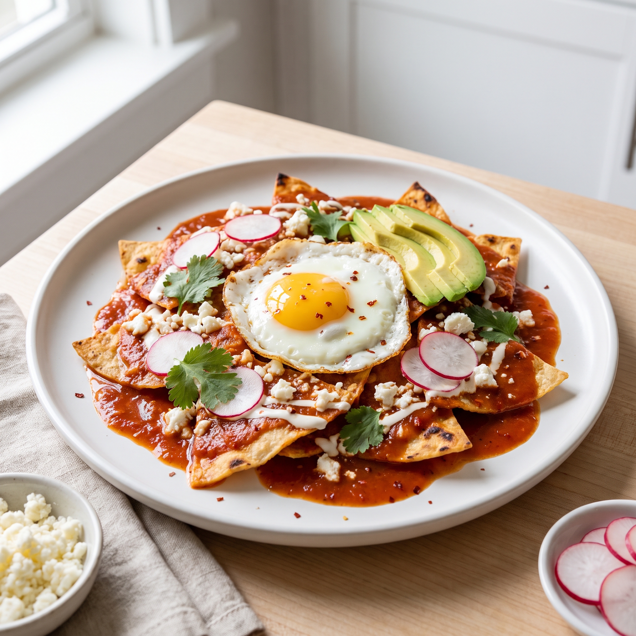Chilaquiles with Bright Tomato-Chile Sauce