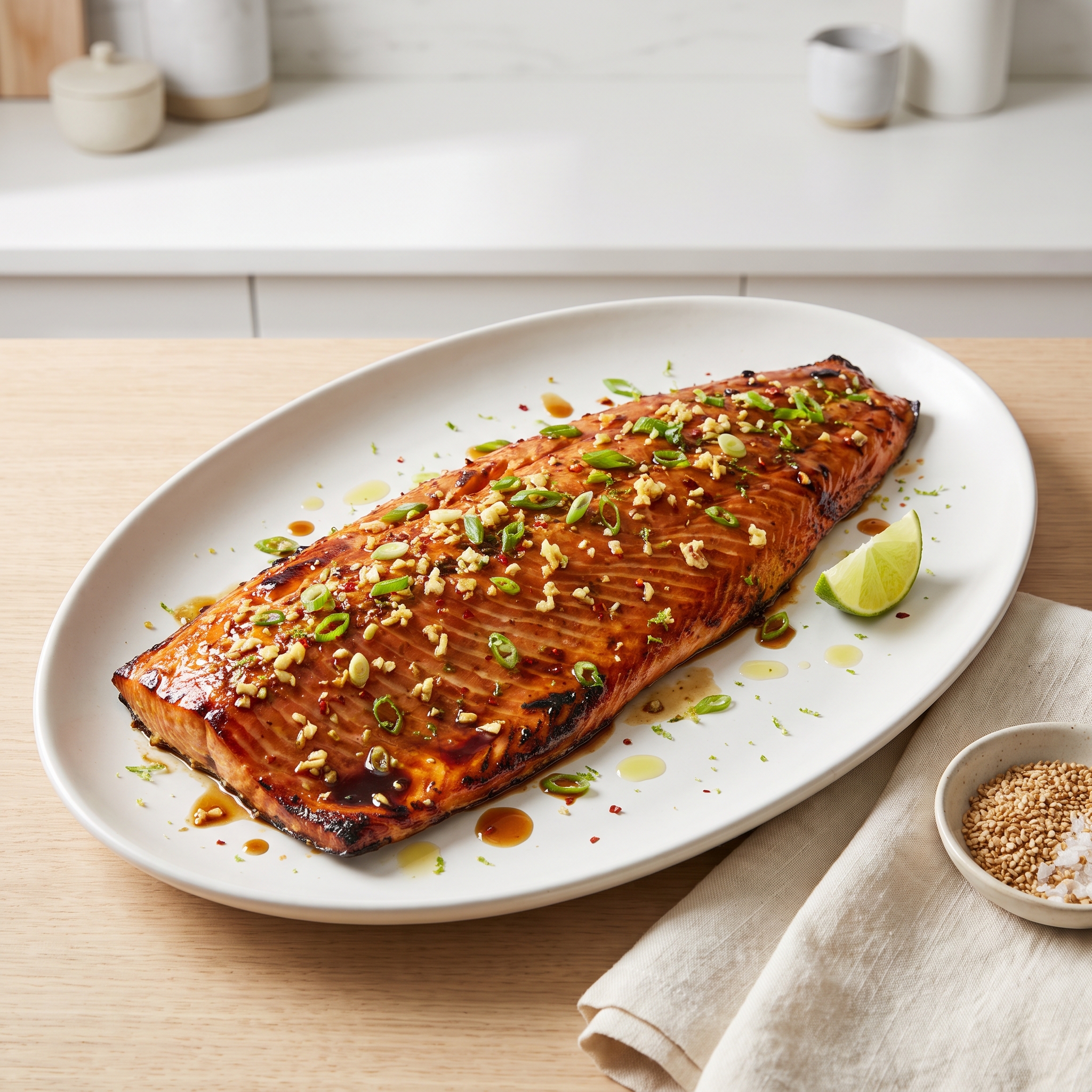 Chili-Garlic Grilled Salmon with Lime