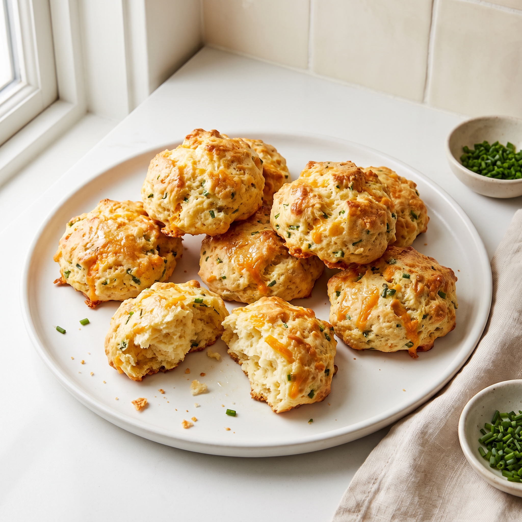 Chive-Garlic Cheddar Drop Biscuits