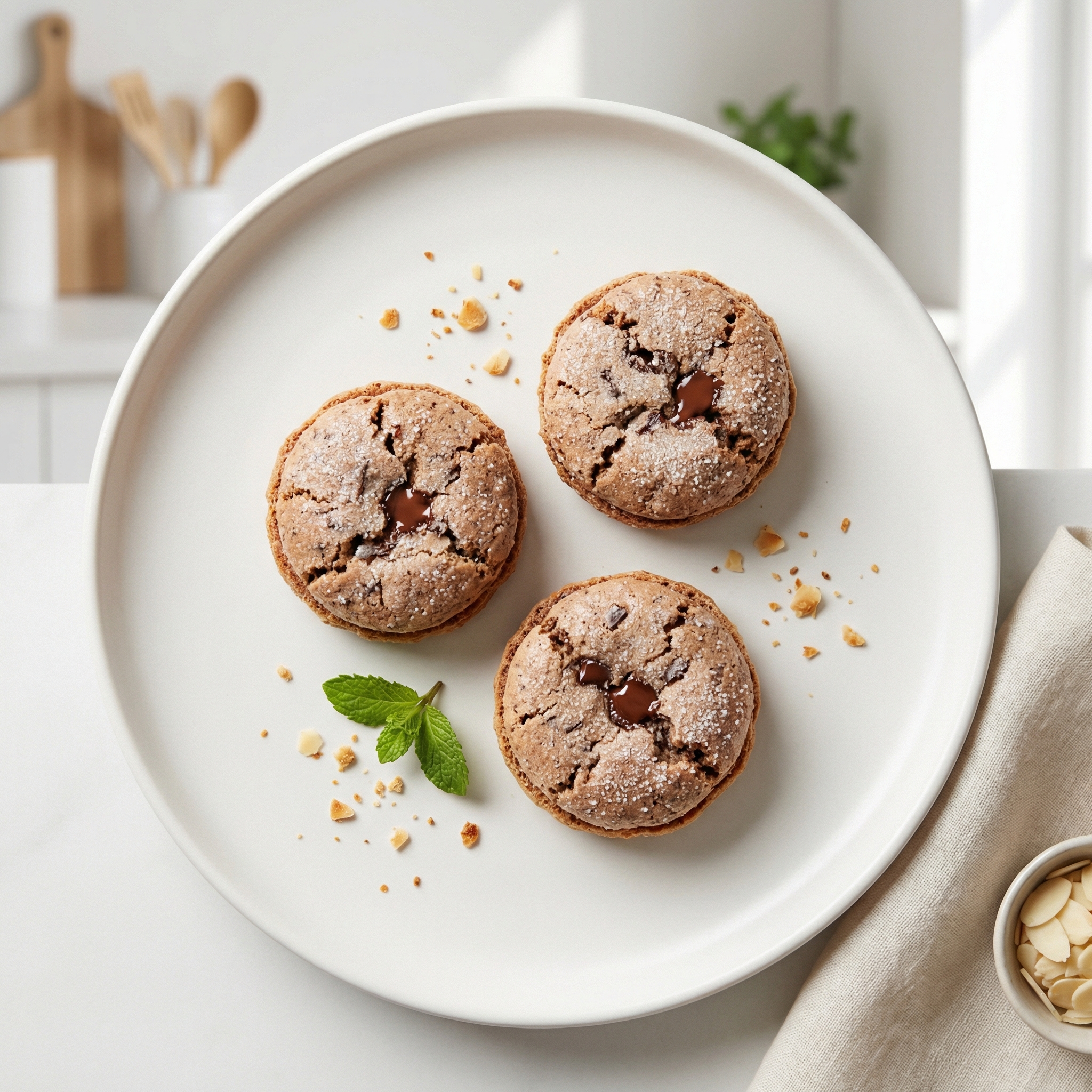 Chocolate-Streaked Almond Macaroons