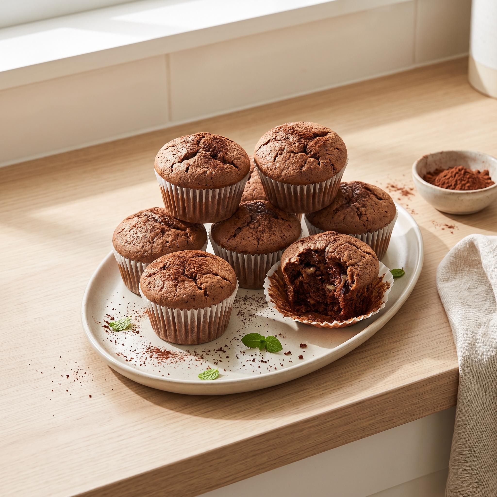Chocolate Espresso Banana Muffins