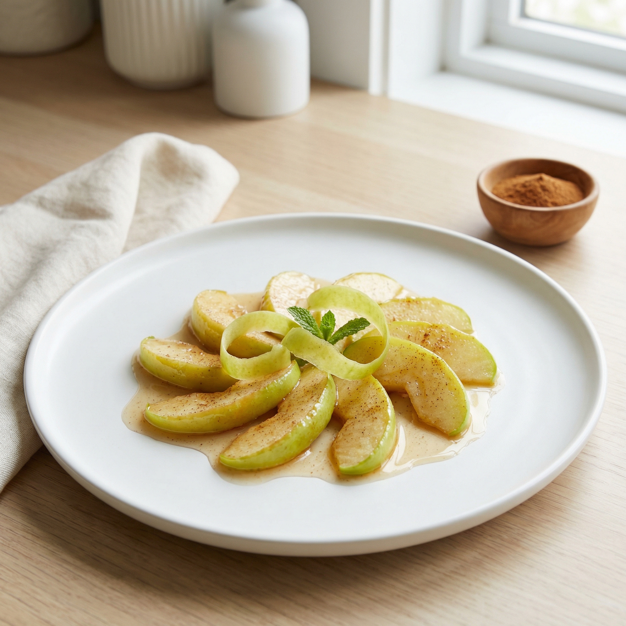 Warm Cinnamon-Glazed Apple Slices