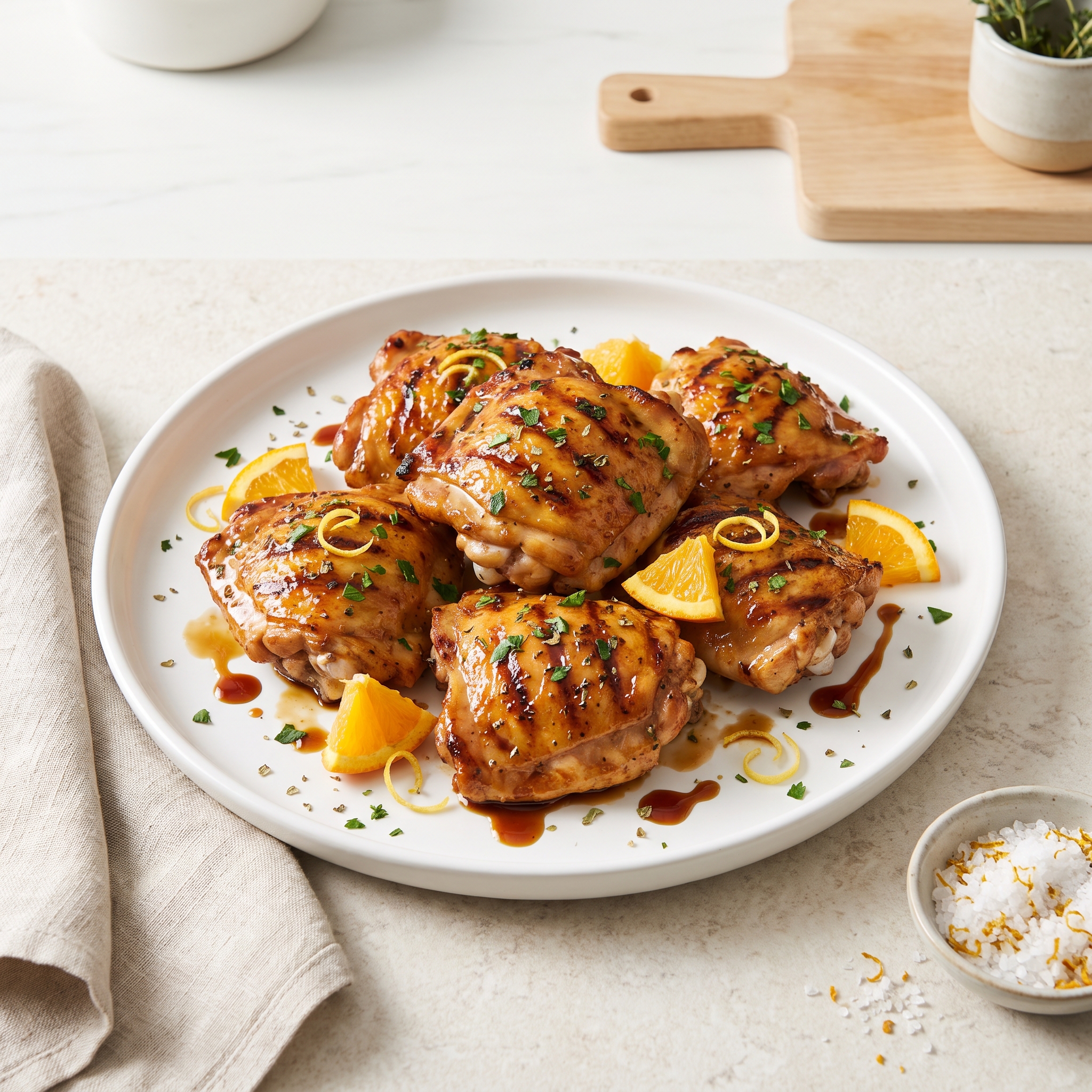 Citrus-Soy Marinated Grilled Chicken Thighs