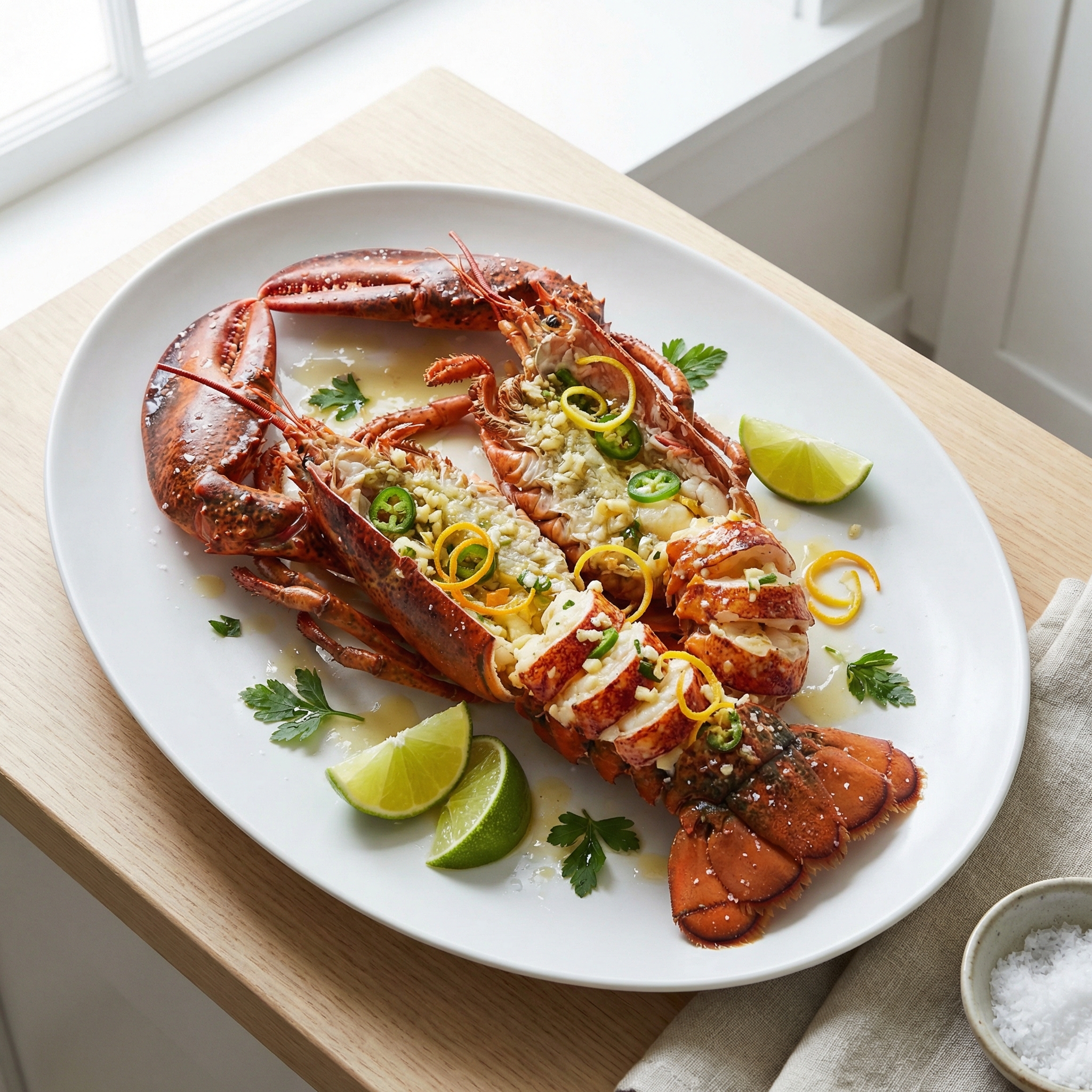 Classic Boiled Lobster with Citrus-Spice Broth