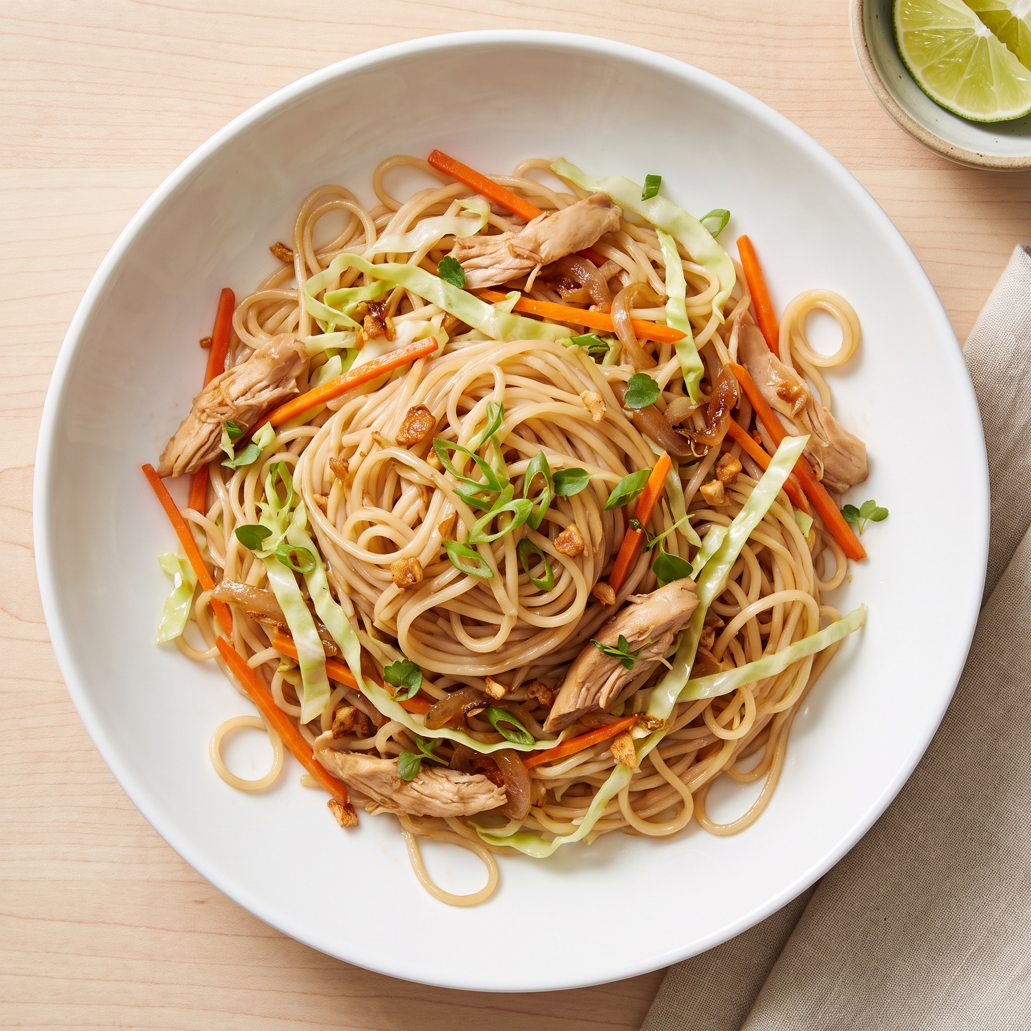 Classic Filipino Pancit Bihon with Chicken