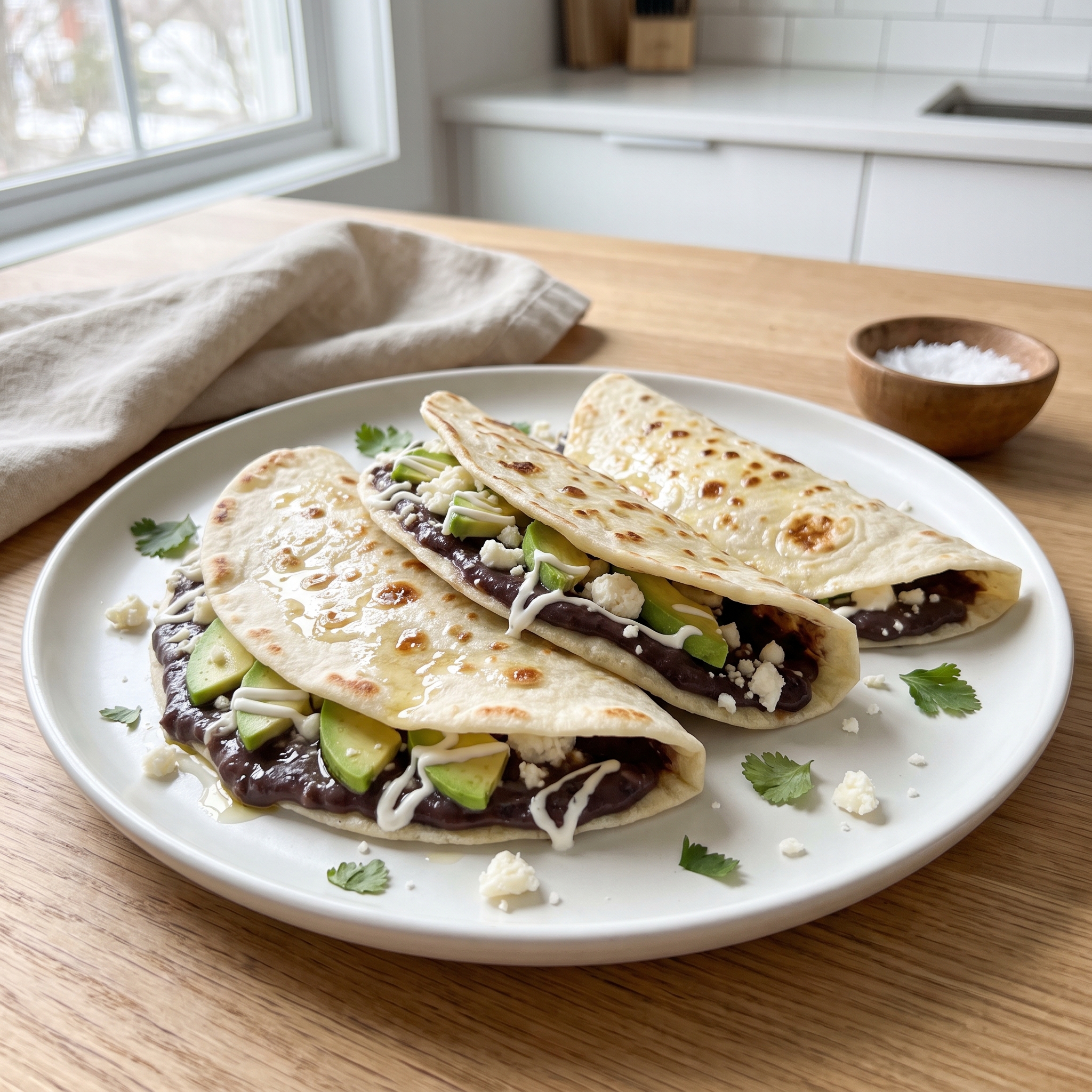 Classic Honduran Baleadas with Beans and Queso