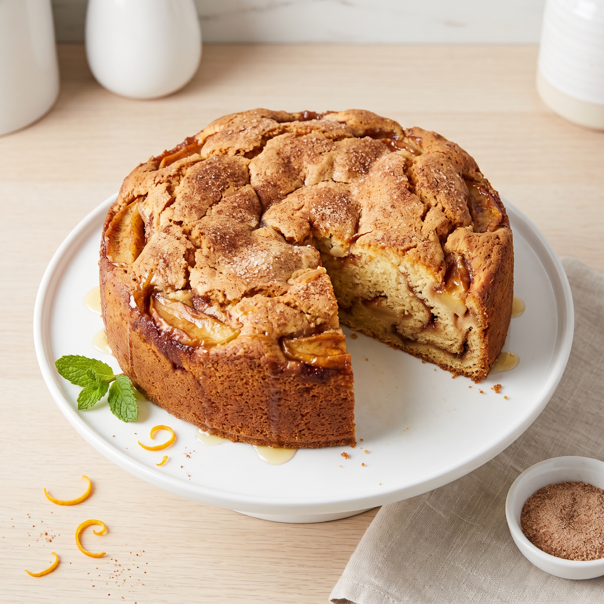 Classic Jewish Apple Cake with Cinnamon Layers