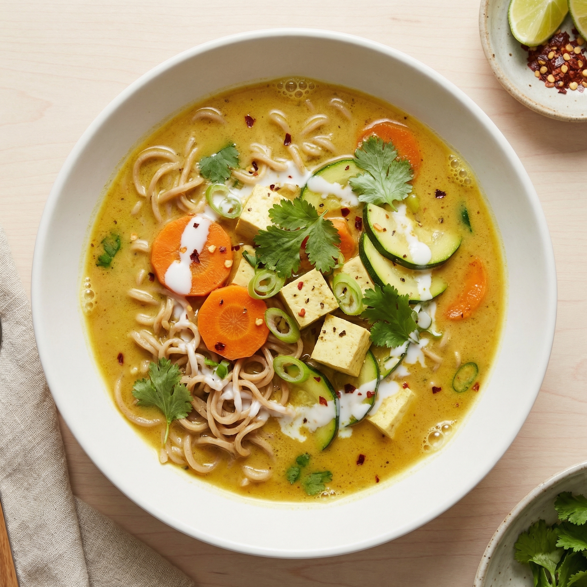 Coconut Curry Noodle Soup with Tofu
