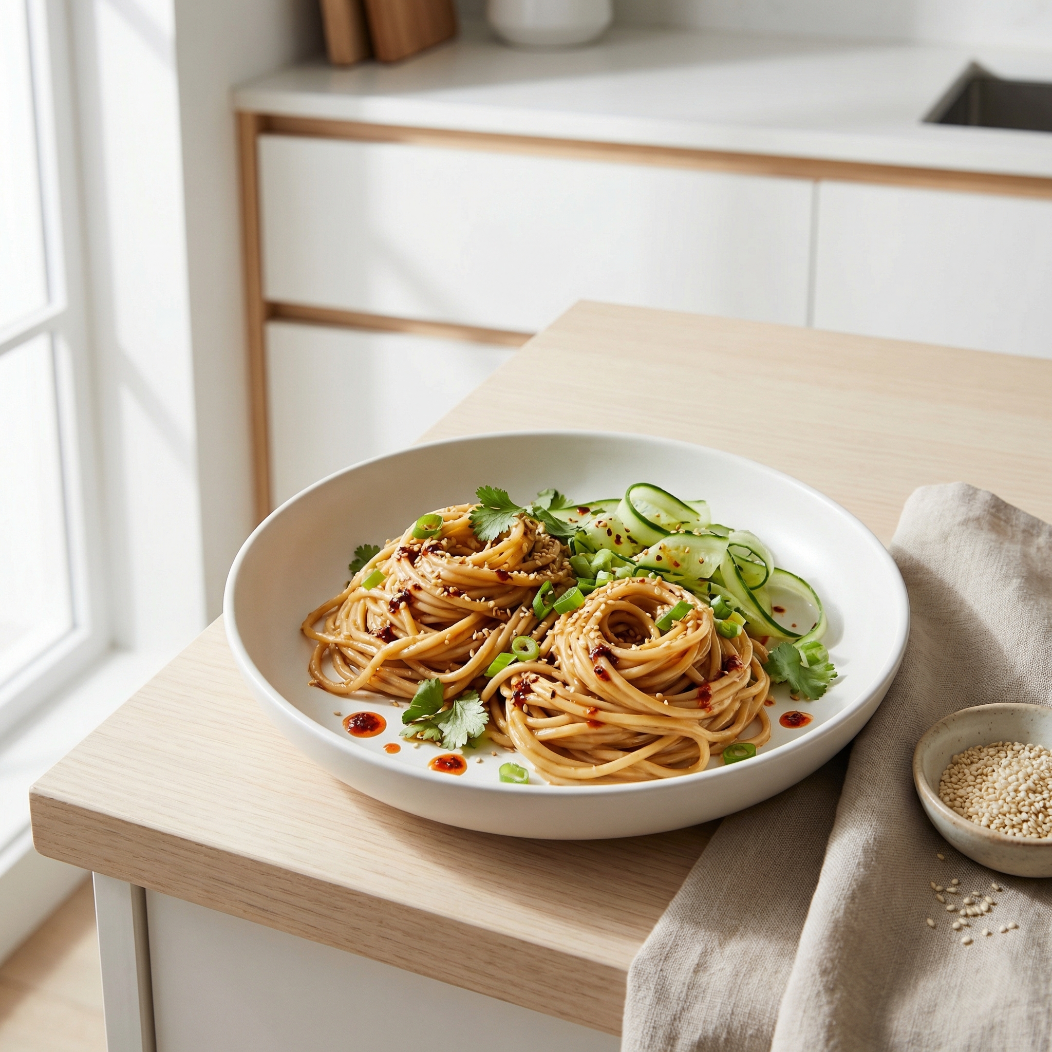 Cold Sesame Noodles with Spicy Peanut Sauce