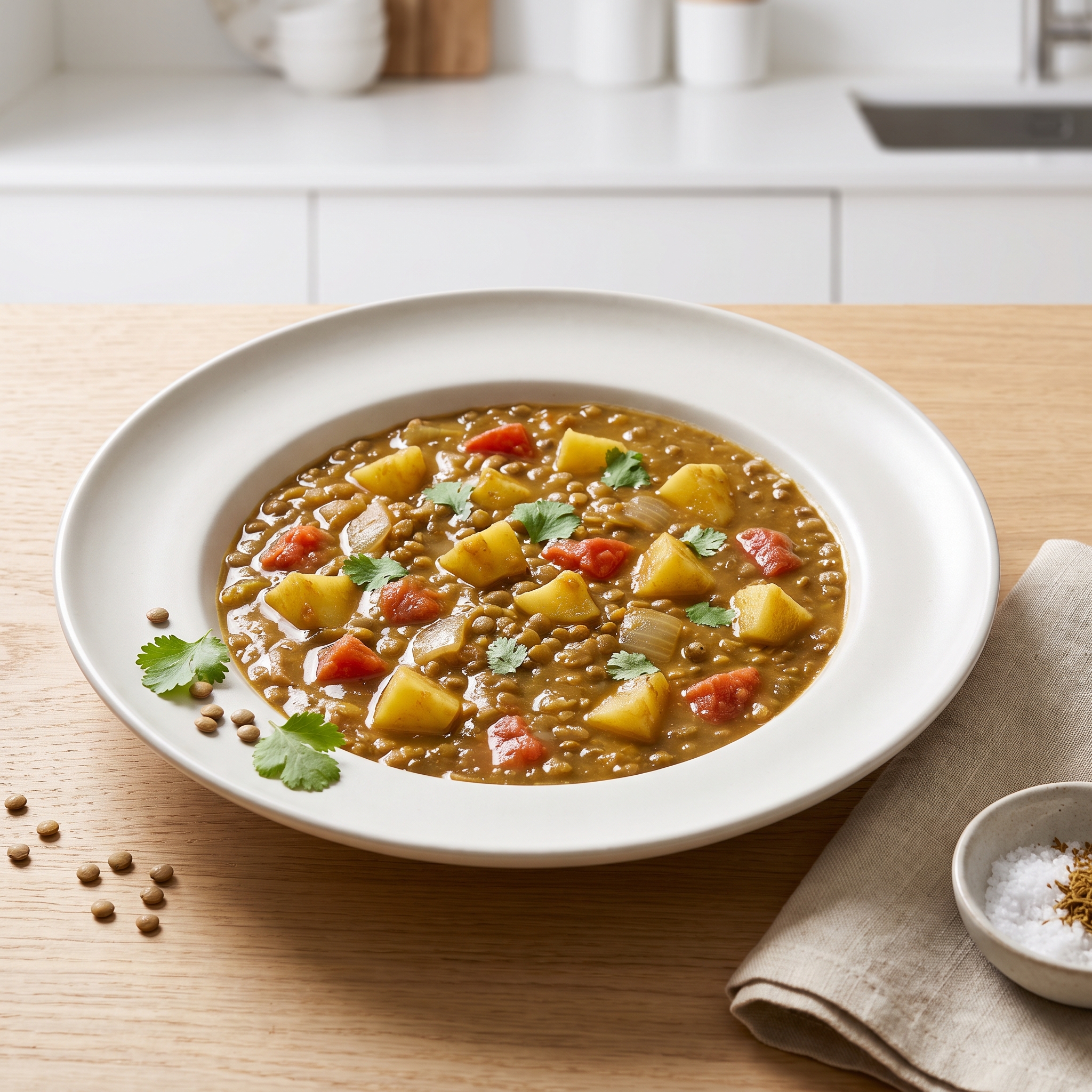Colombian-Style Lentils with Potatoes