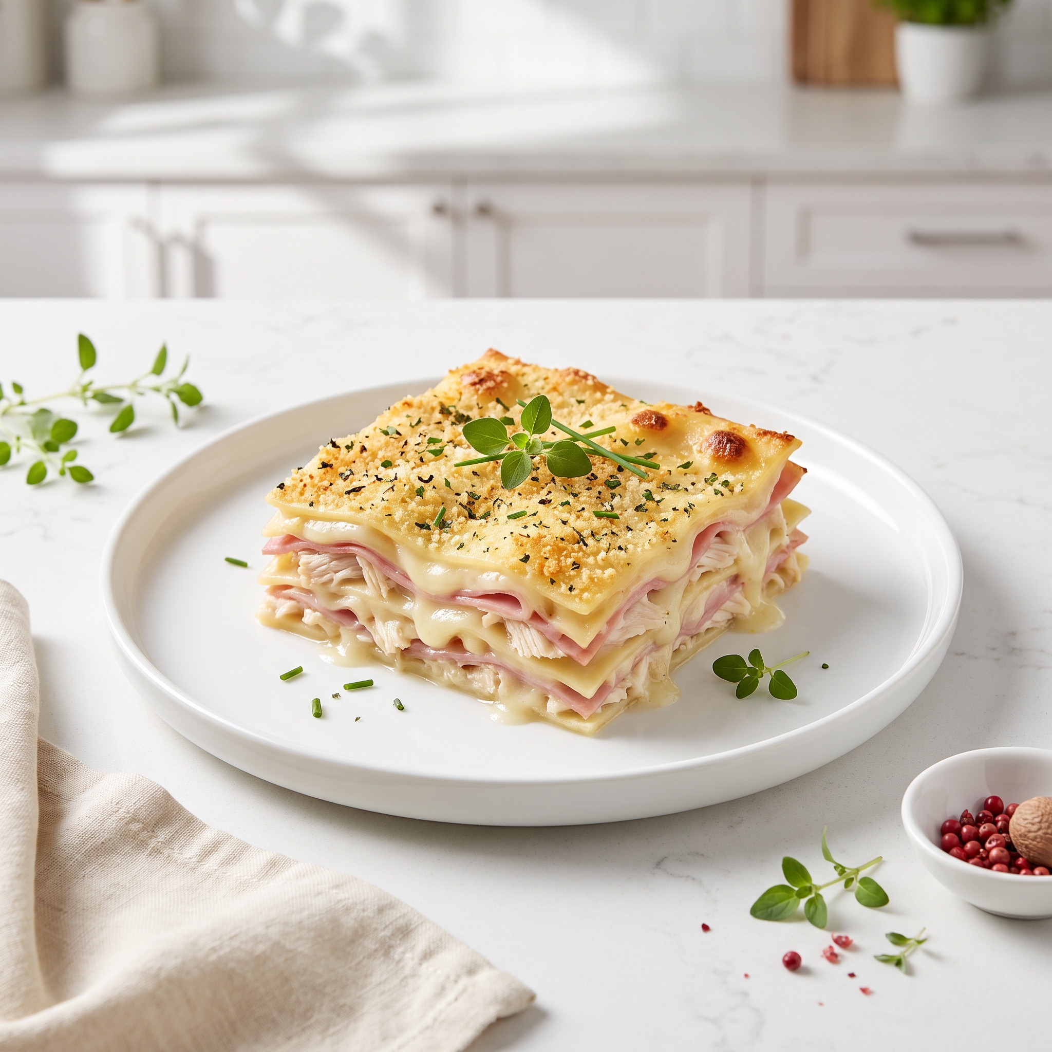 Cordon Bleu-Style Chicken Lasagna