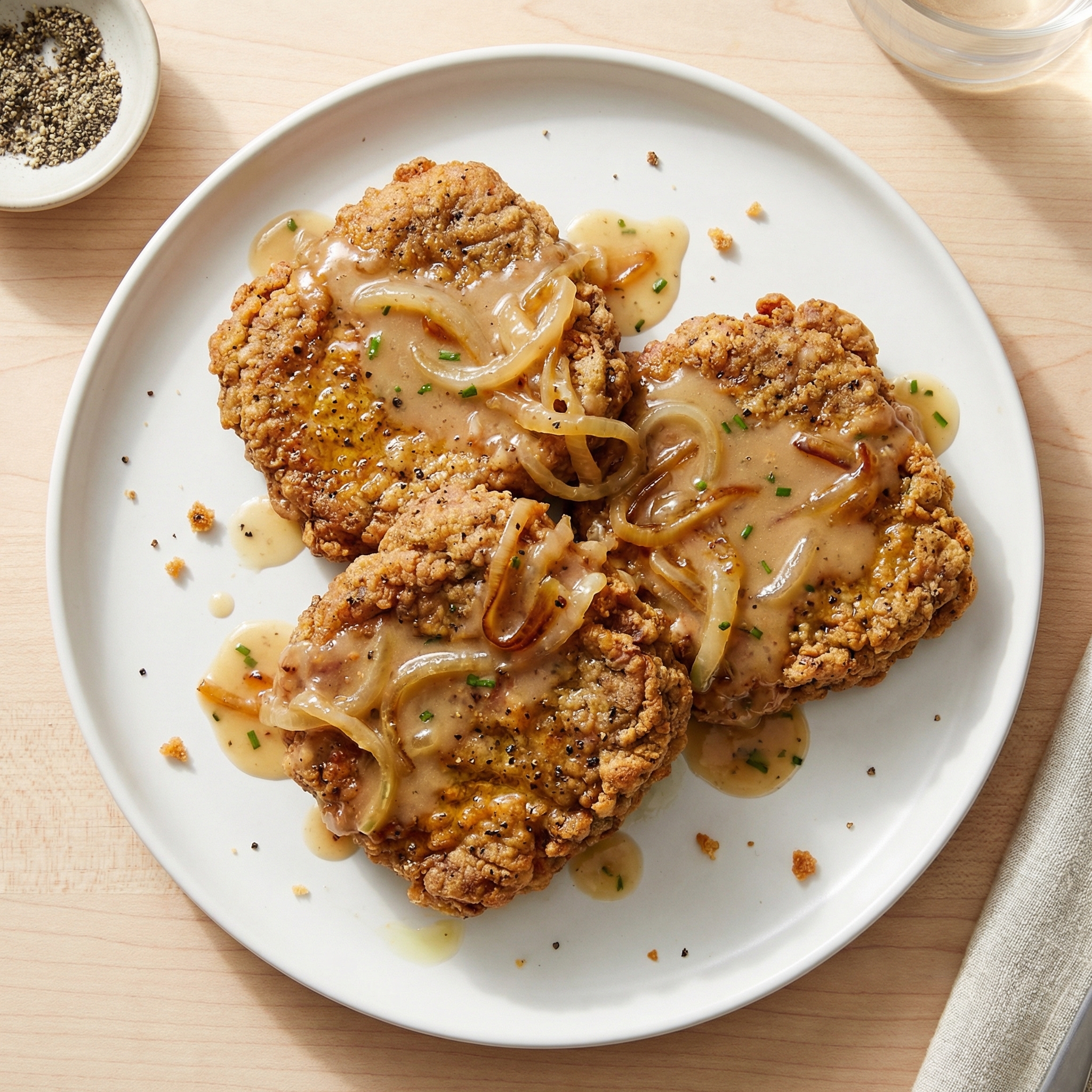 Chicken-Fried Cube Steaks with Vidalia Onion Gravy