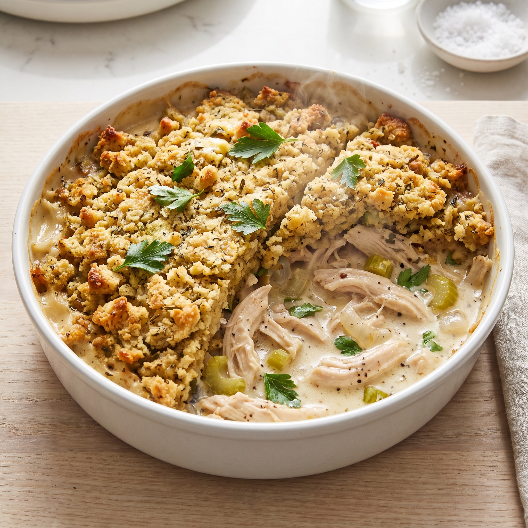 Cozy Chicken & Stuffing Bake